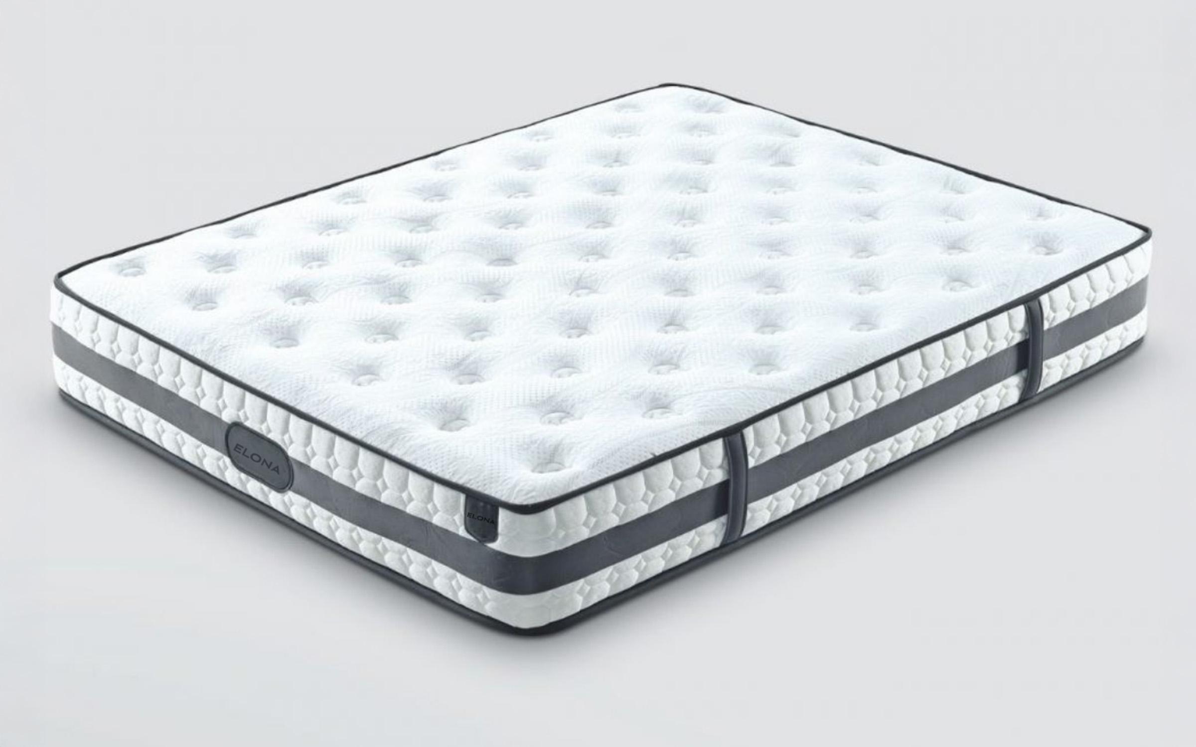 Κρεβάτι Box spring 160/200 Elona + στρώμα, κρεμ  9