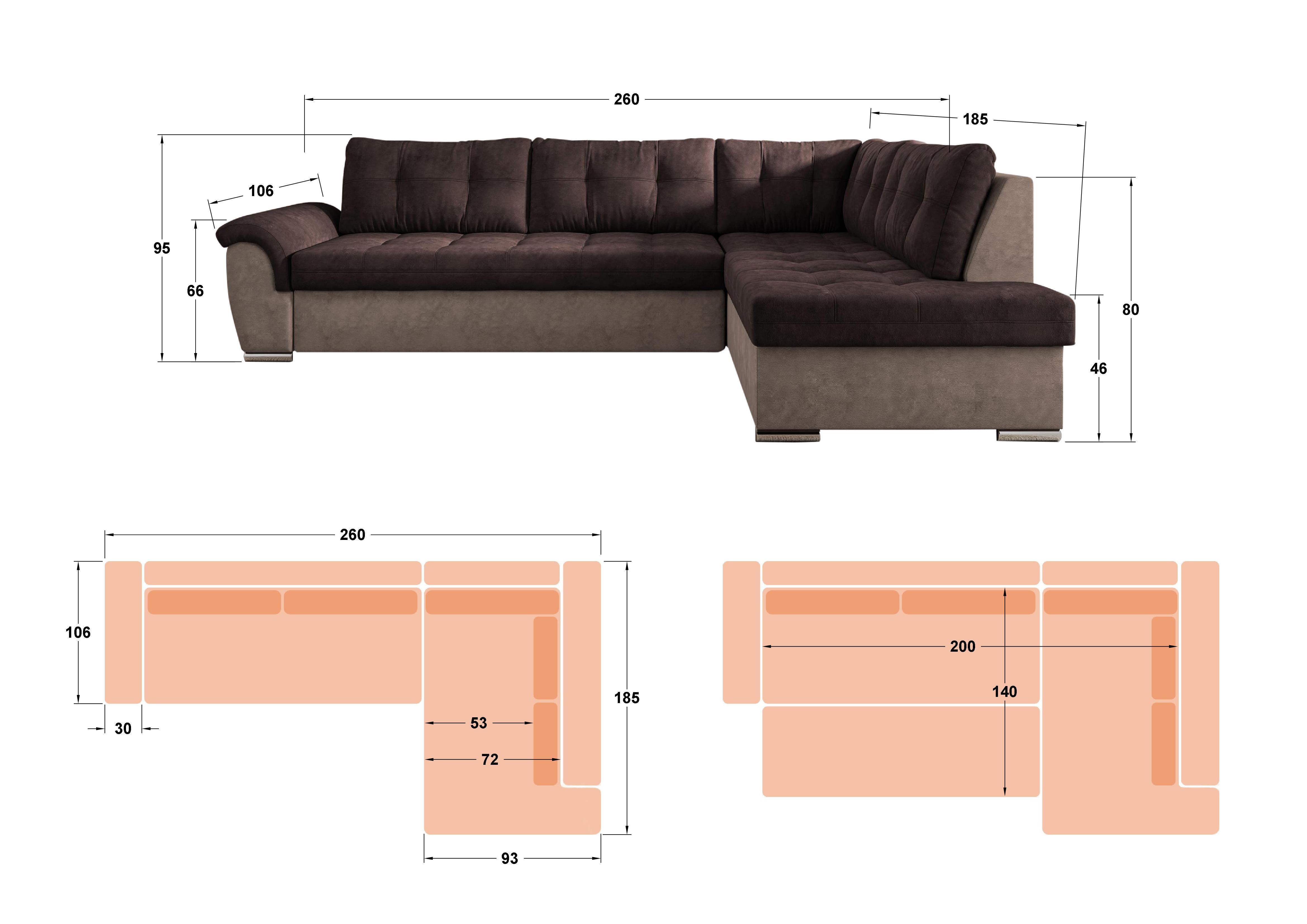 Γωνιακός καναπές Evolution S, ανοιχτό γκρι + σκούρο γκρι  2