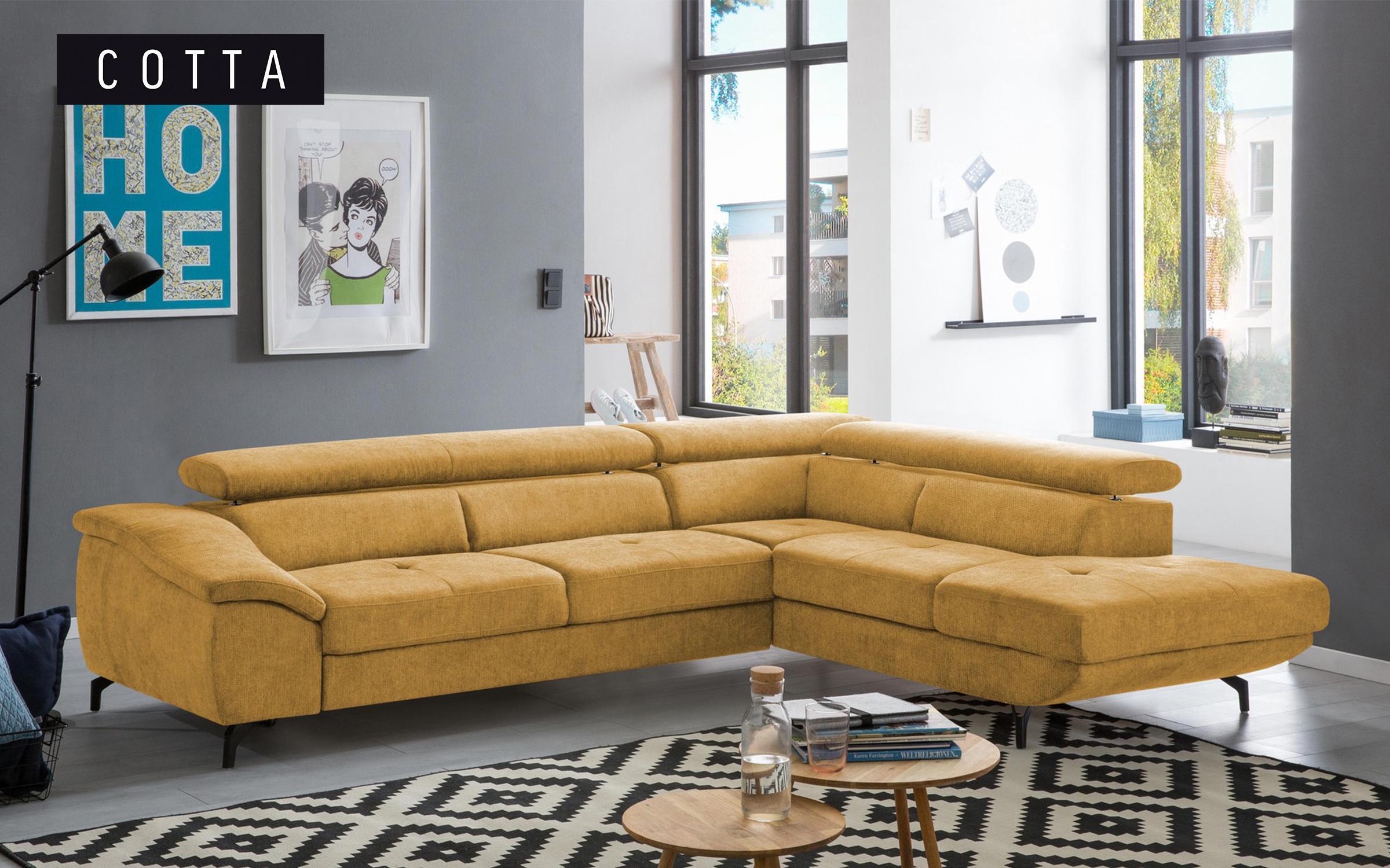 Γωνιακός καναπές – κρεβάτι Vermon, κίτρινο  1