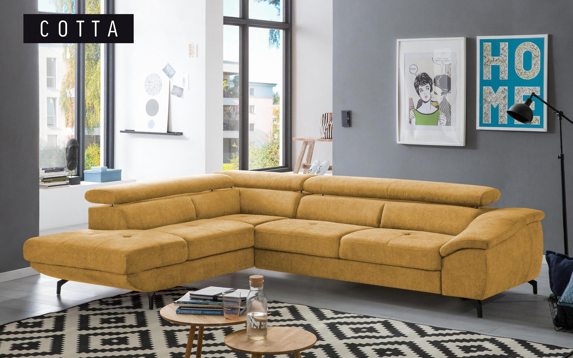 Γωνιακός καναπές – κρεβάτι Vermon, κίτρινο  1