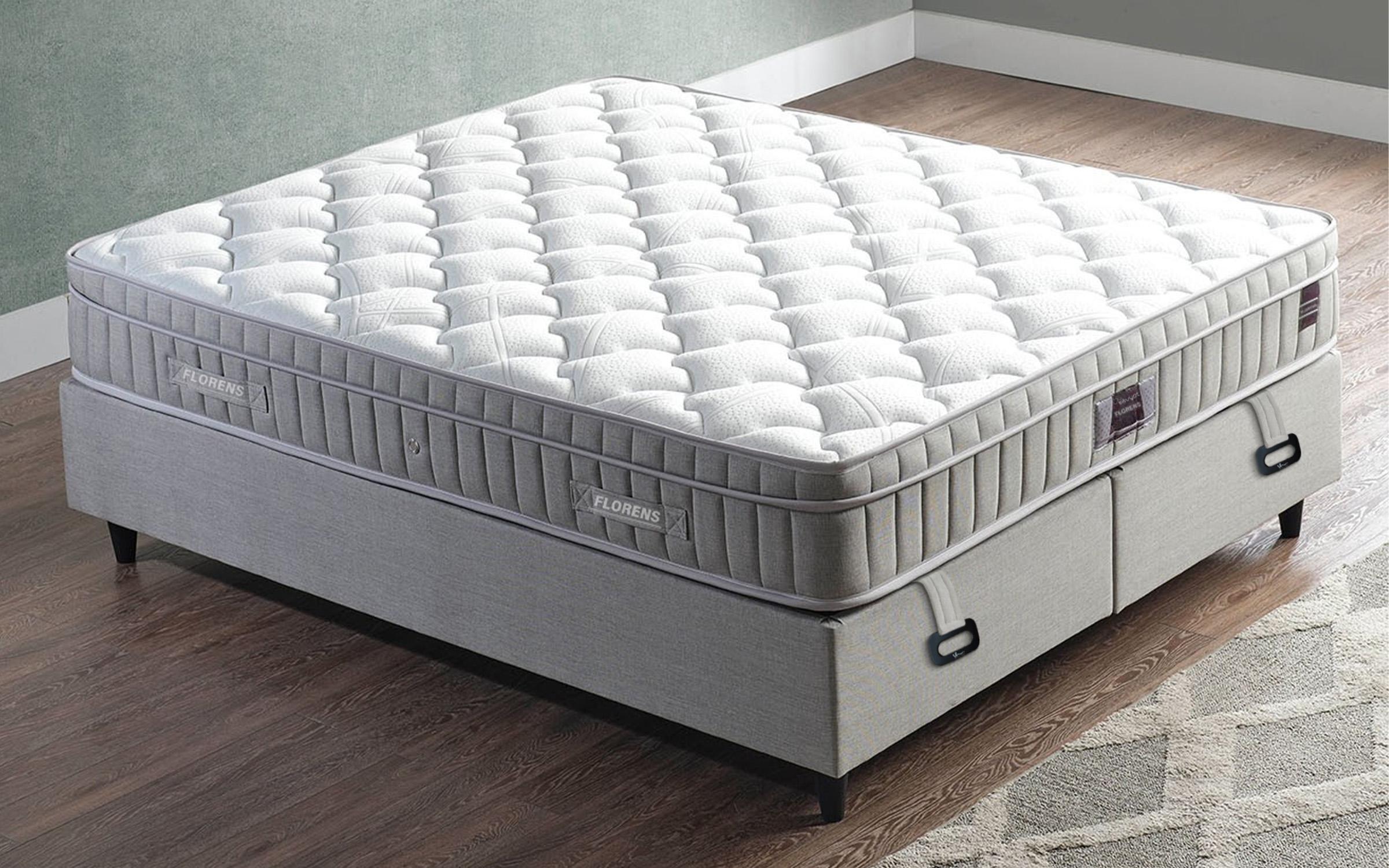 Κρεβάτι Box spring 160/200 Florens + στρώμα, γκρί  9