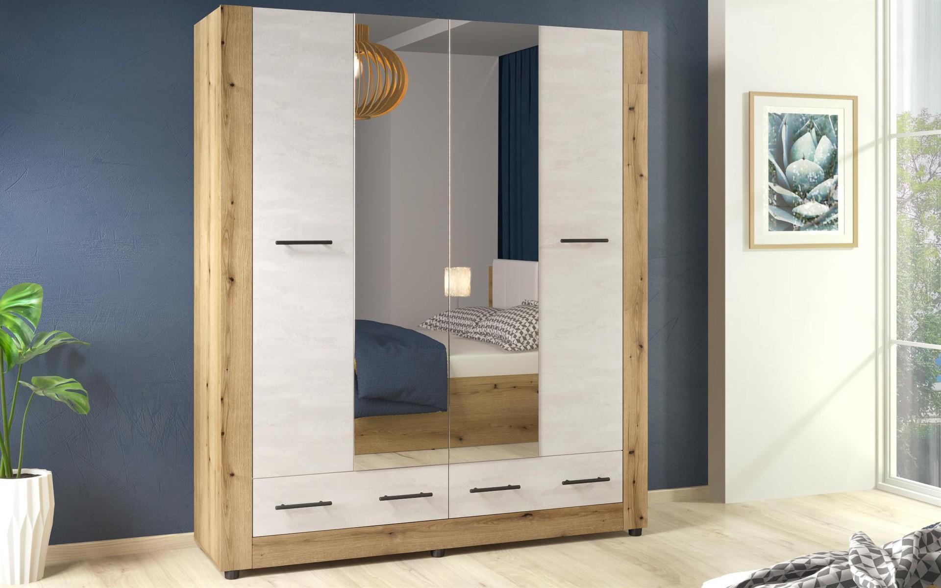 Σετ κρεβατοκάμαρας 160/200 + LED Alina, δρυς evok + silk  7