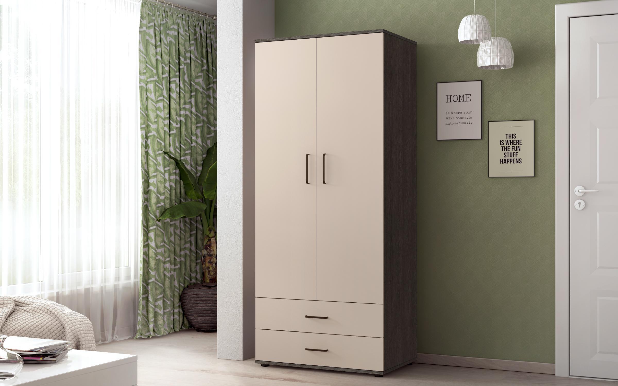 Σετ Κρεβάτι Lorein + ντουλάπα Eron XS + συρταριέρα Aston, cashmere  6