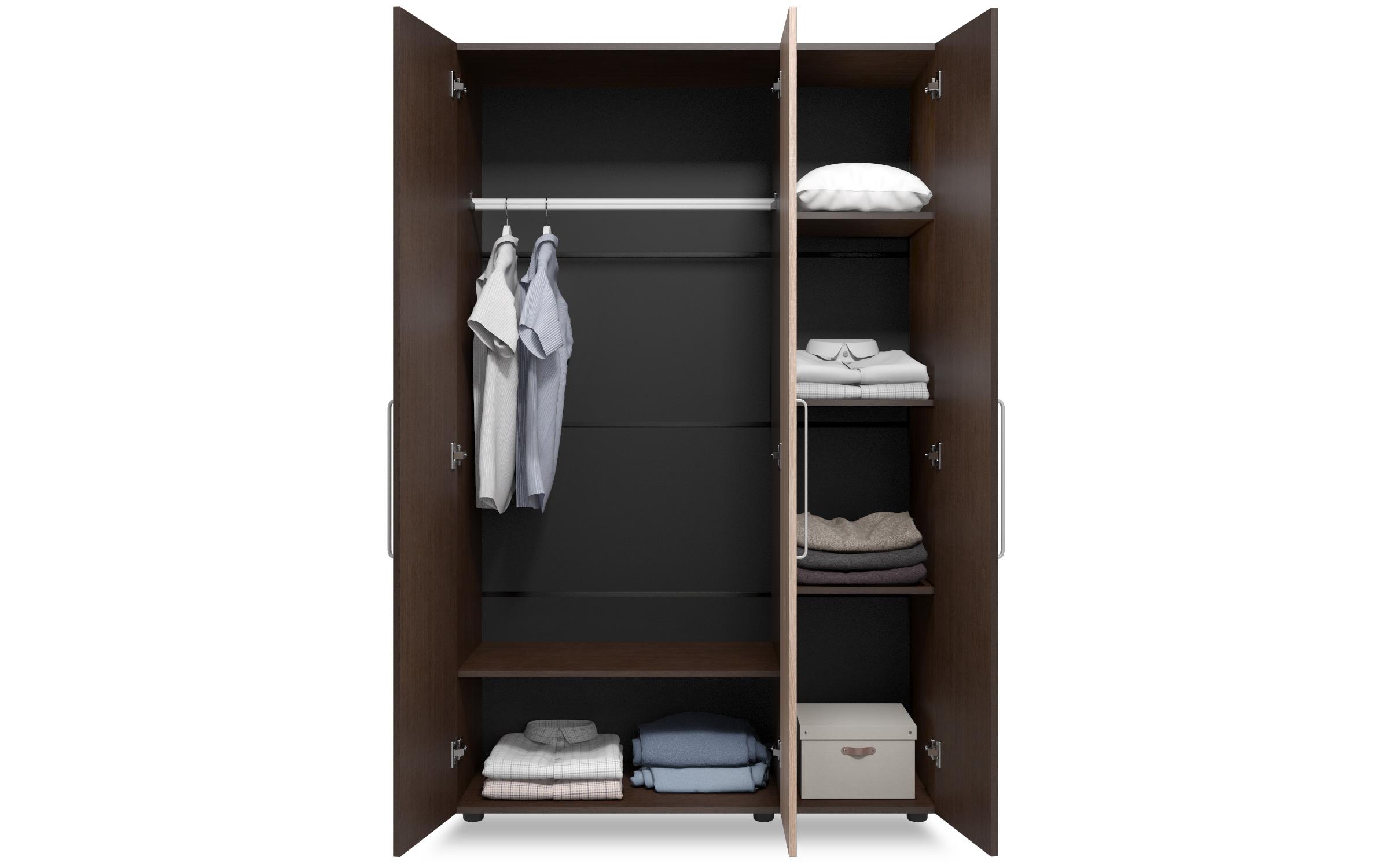 Δίφυλλη ντουλάπα με καθρέφτη Aura, wenge + δρυς sonoma  4