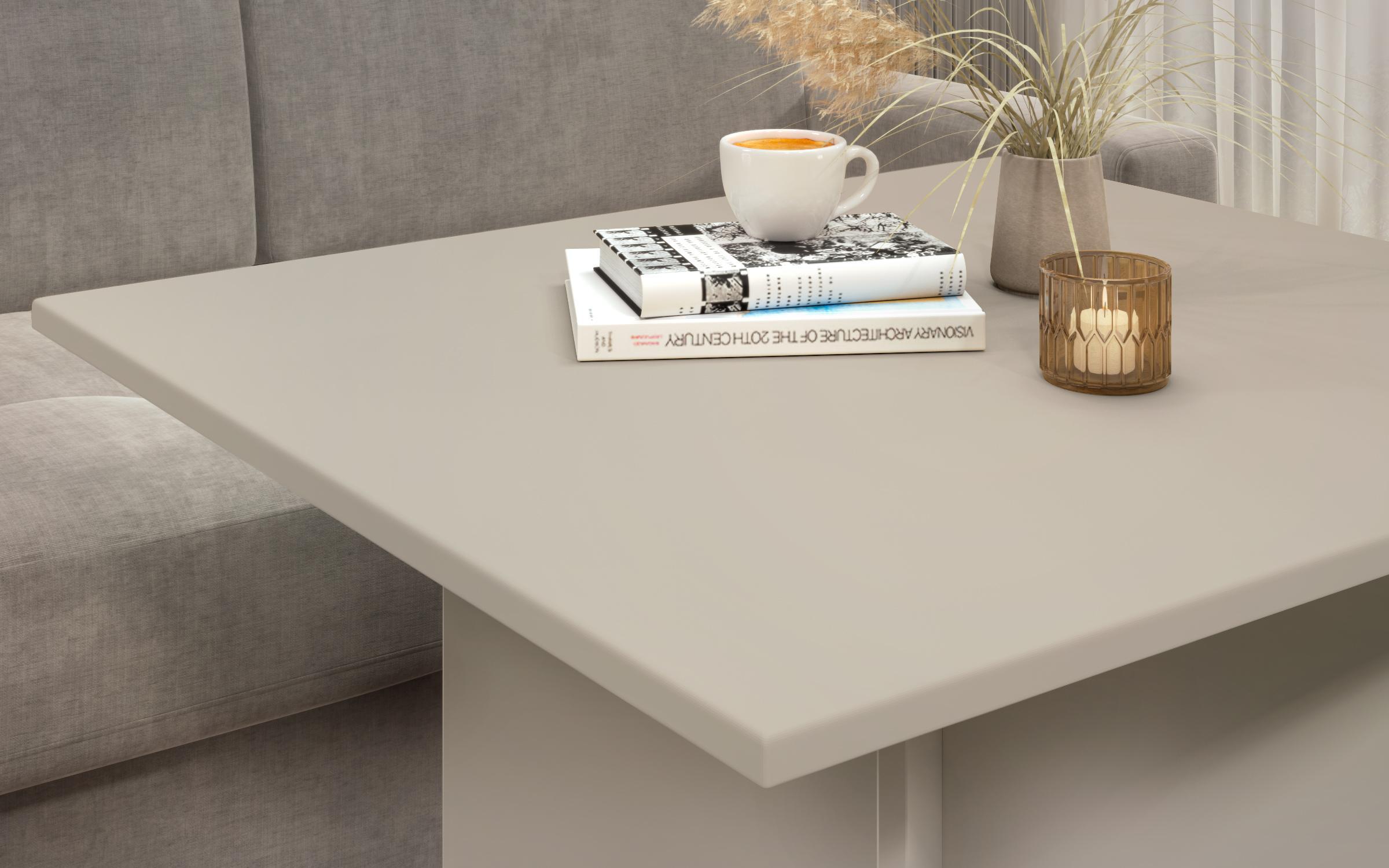 Τραπέζι Aurea XL + MDF, ματ άμμου + cashmere άμμου  3