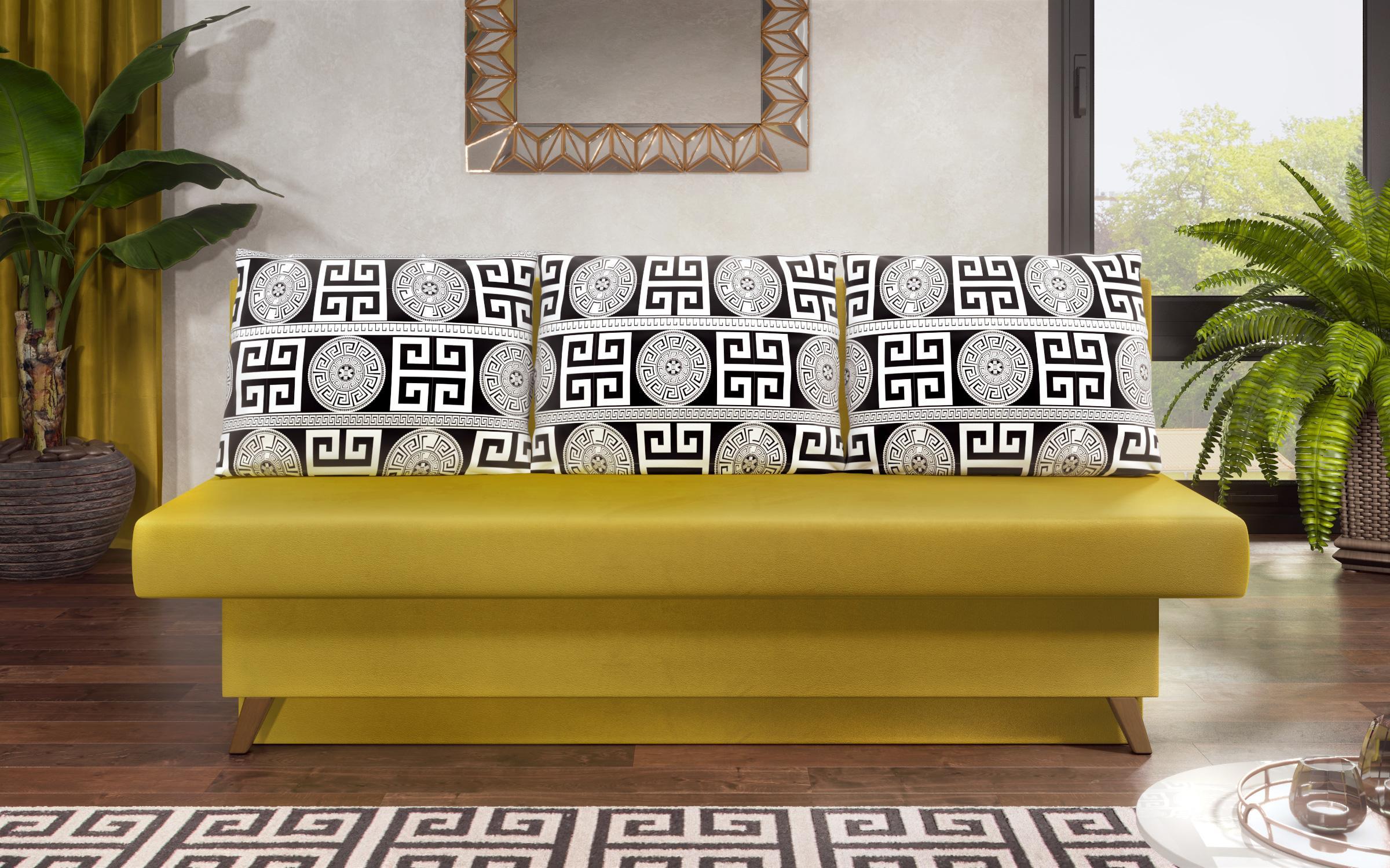 Καναπές Komo, κίτρινο + print  1