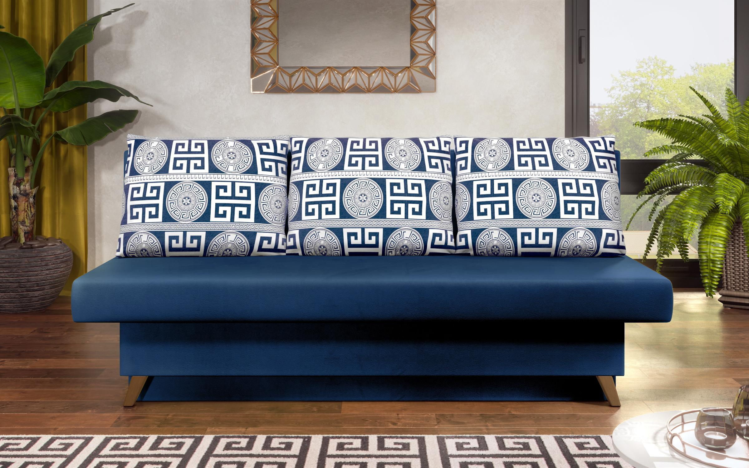 Καναπές Como, μπλε + print  1