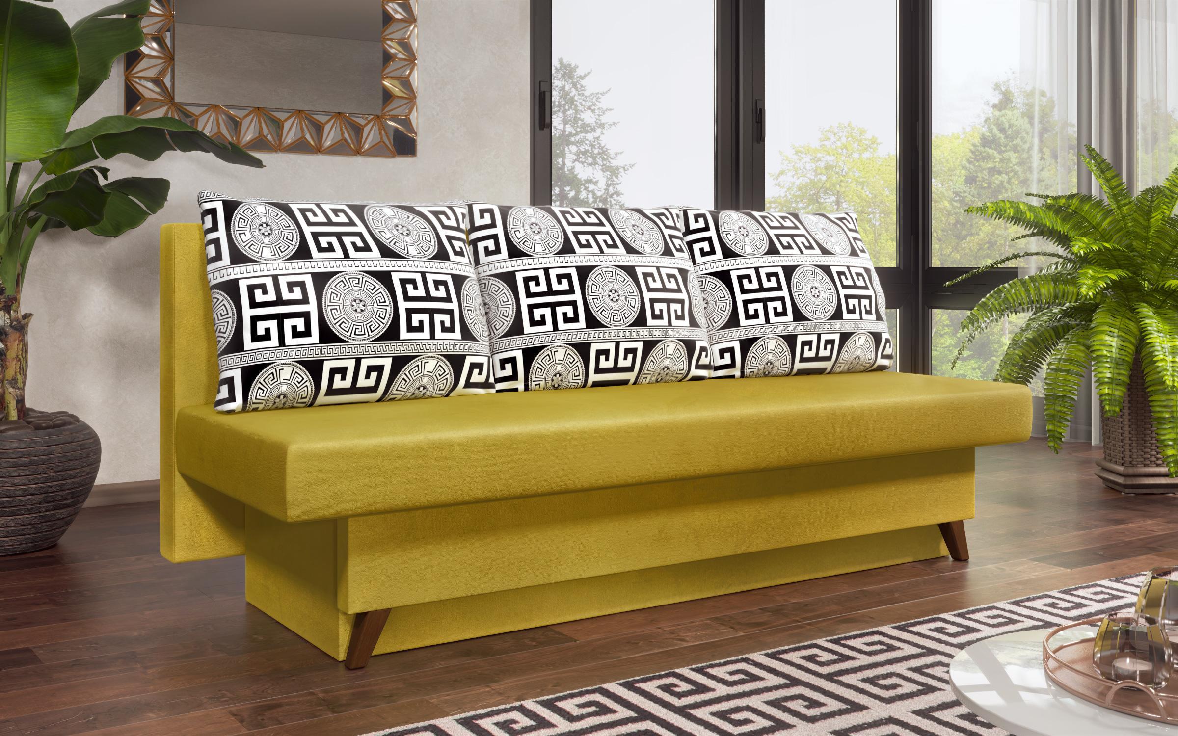 Καναπές Komo, κίτρινο + print  3