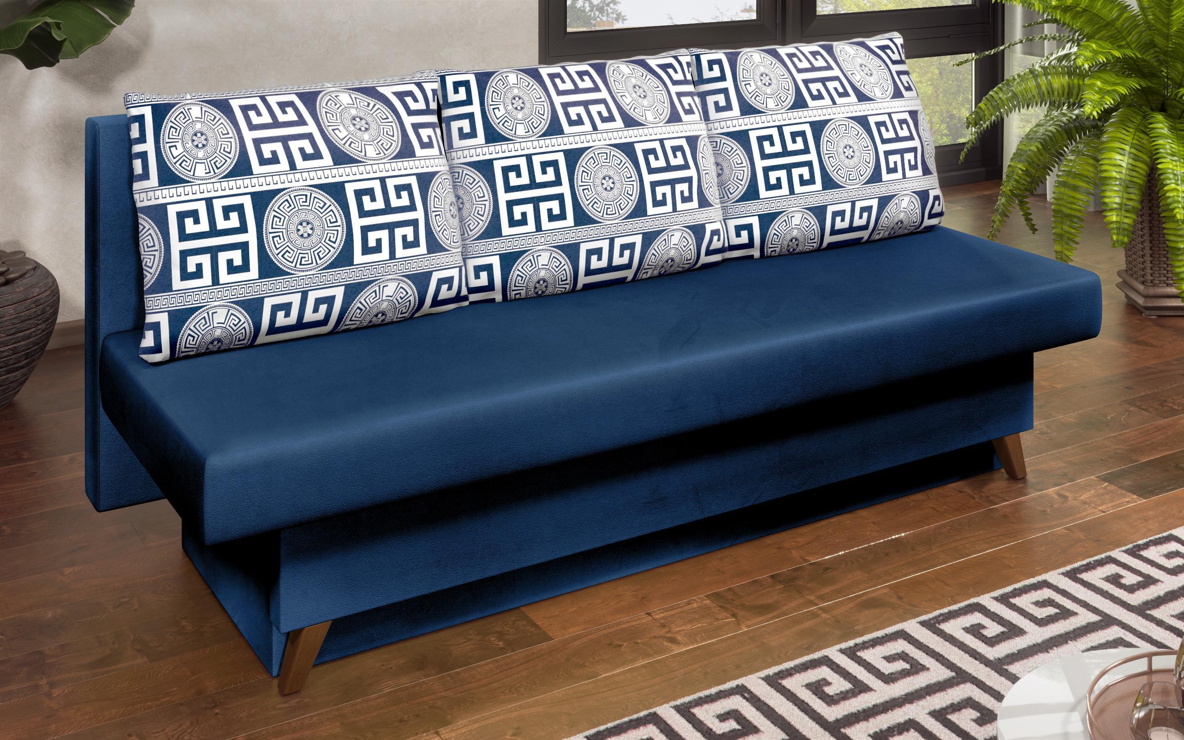Καναπές Como, μπλε + print  3
