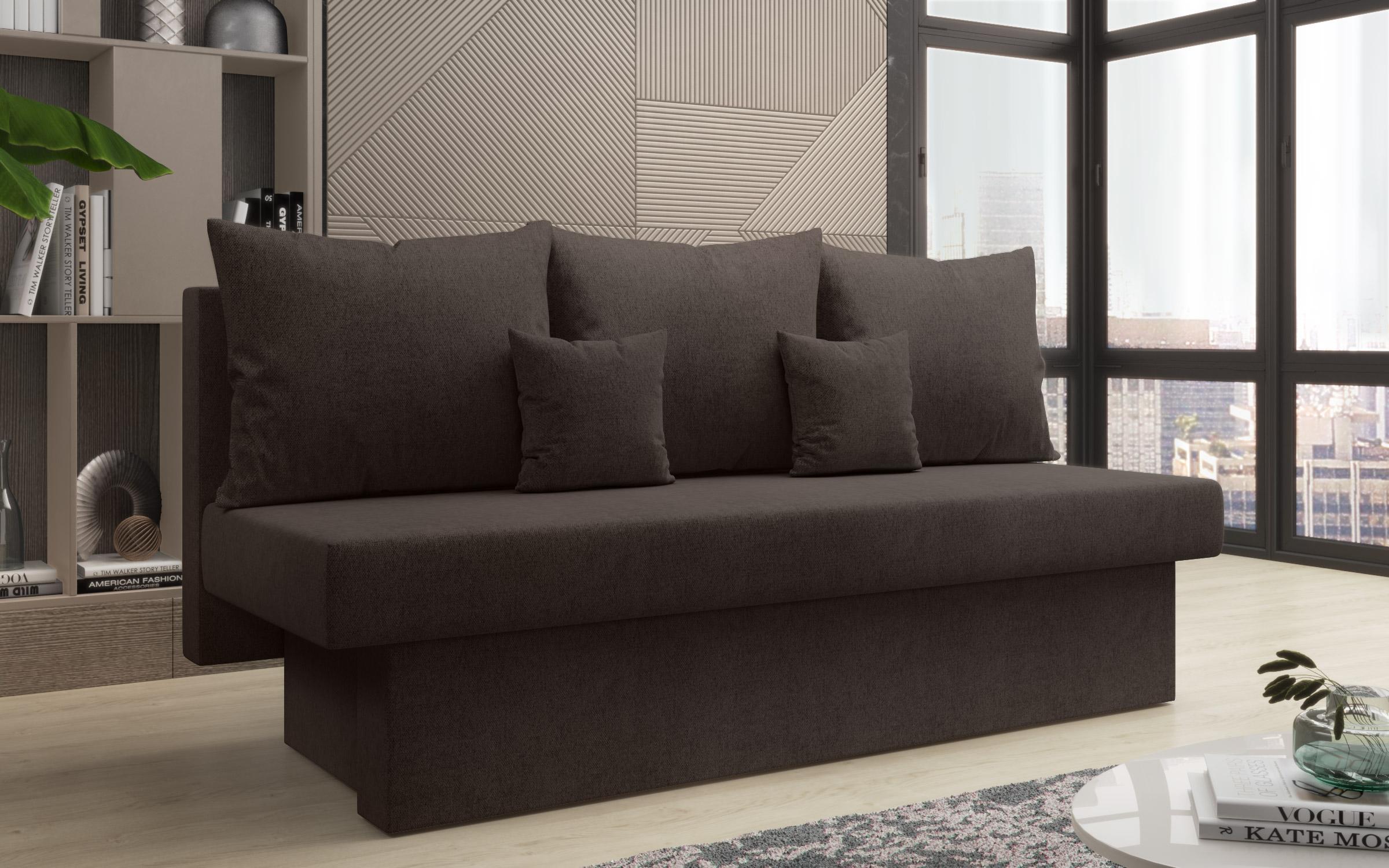Καναπές-κρεβάτι Monteo, σκούρο καφέ  2