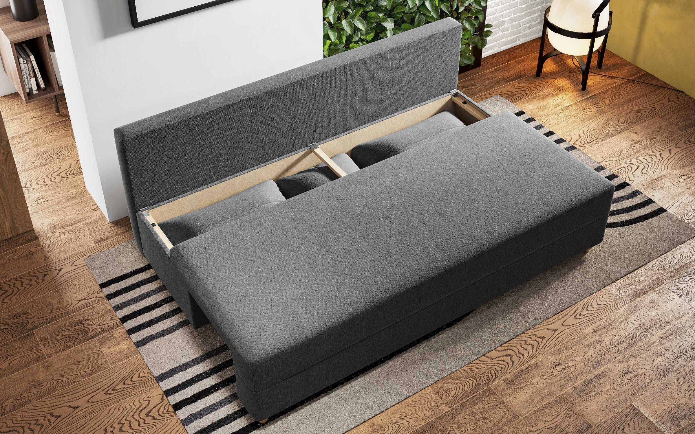 Καναπές - κρεβάτι Arano, σκούρο γκρί  5