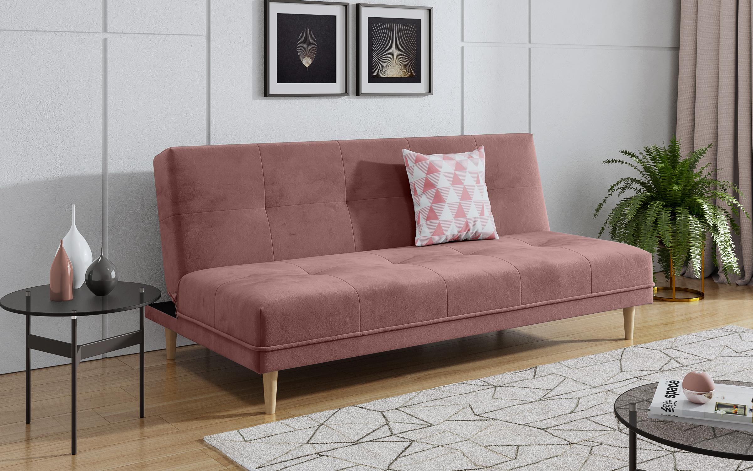 Κλικ κλακ καναπές  Nira, ροζ + print  2