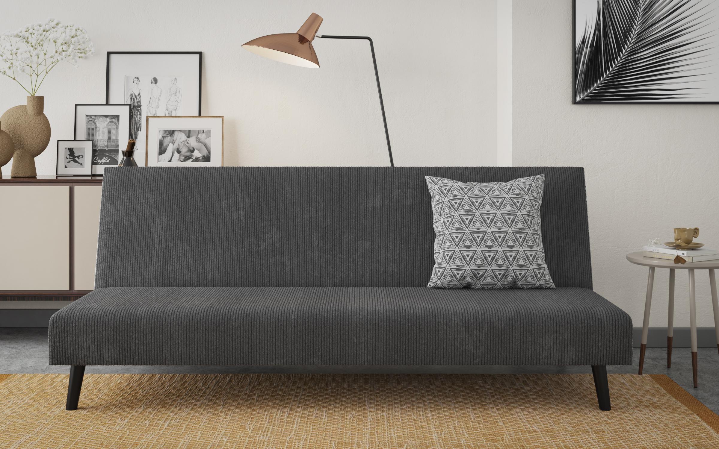Κλικ κλακ καναπές  Vaskon, σκούρο γκρί  + print  1