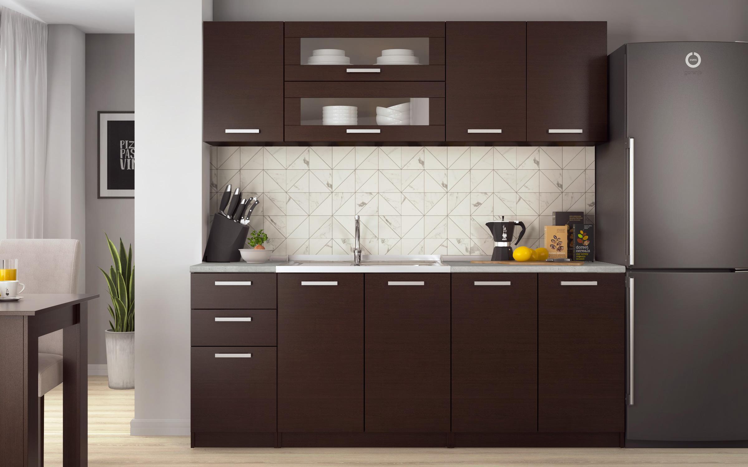 Κουζίνα με πάγκο Darina, wenge  2