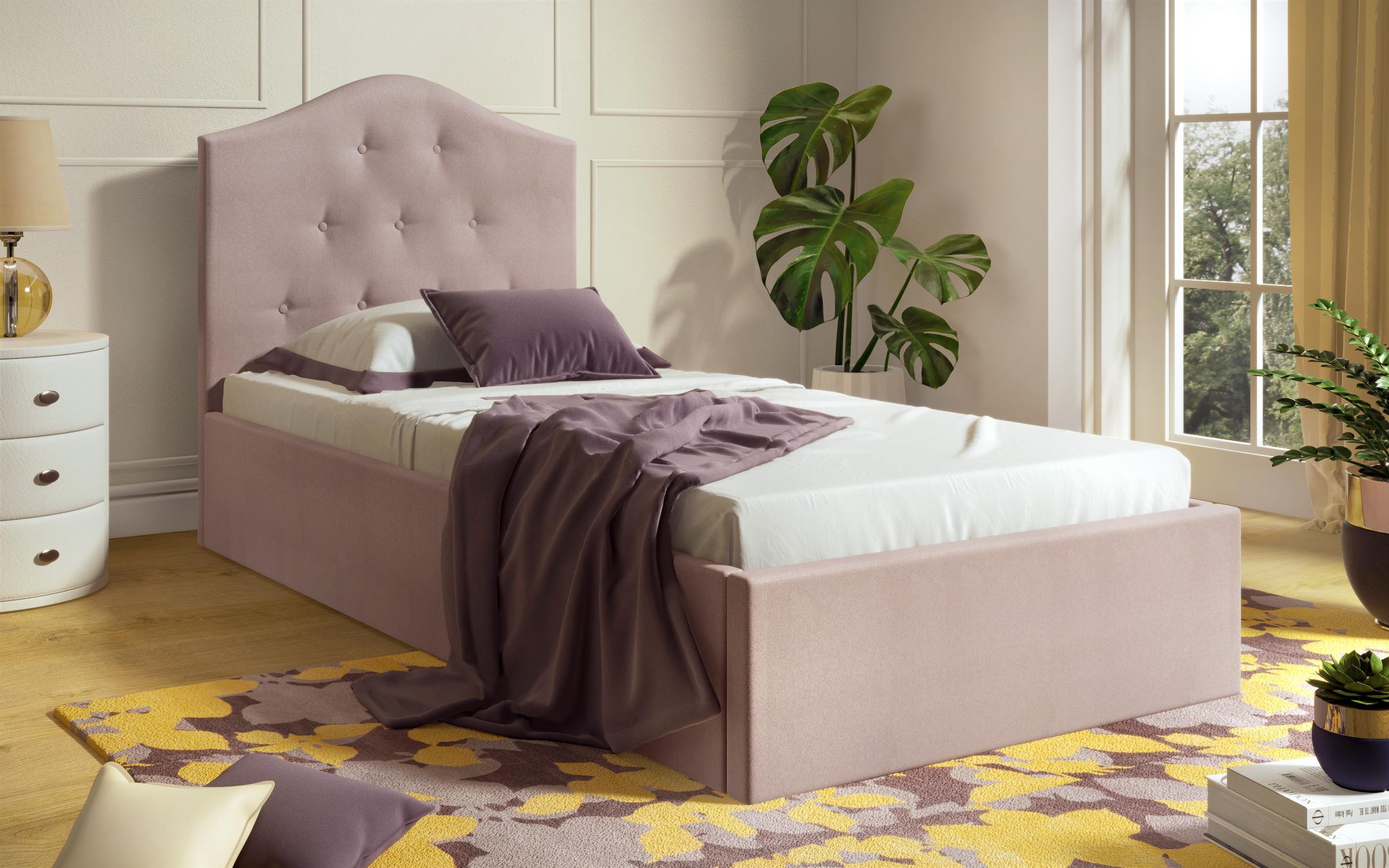 Κρεβάτι Kami  για στρώμα 90/200, ροζ  1
