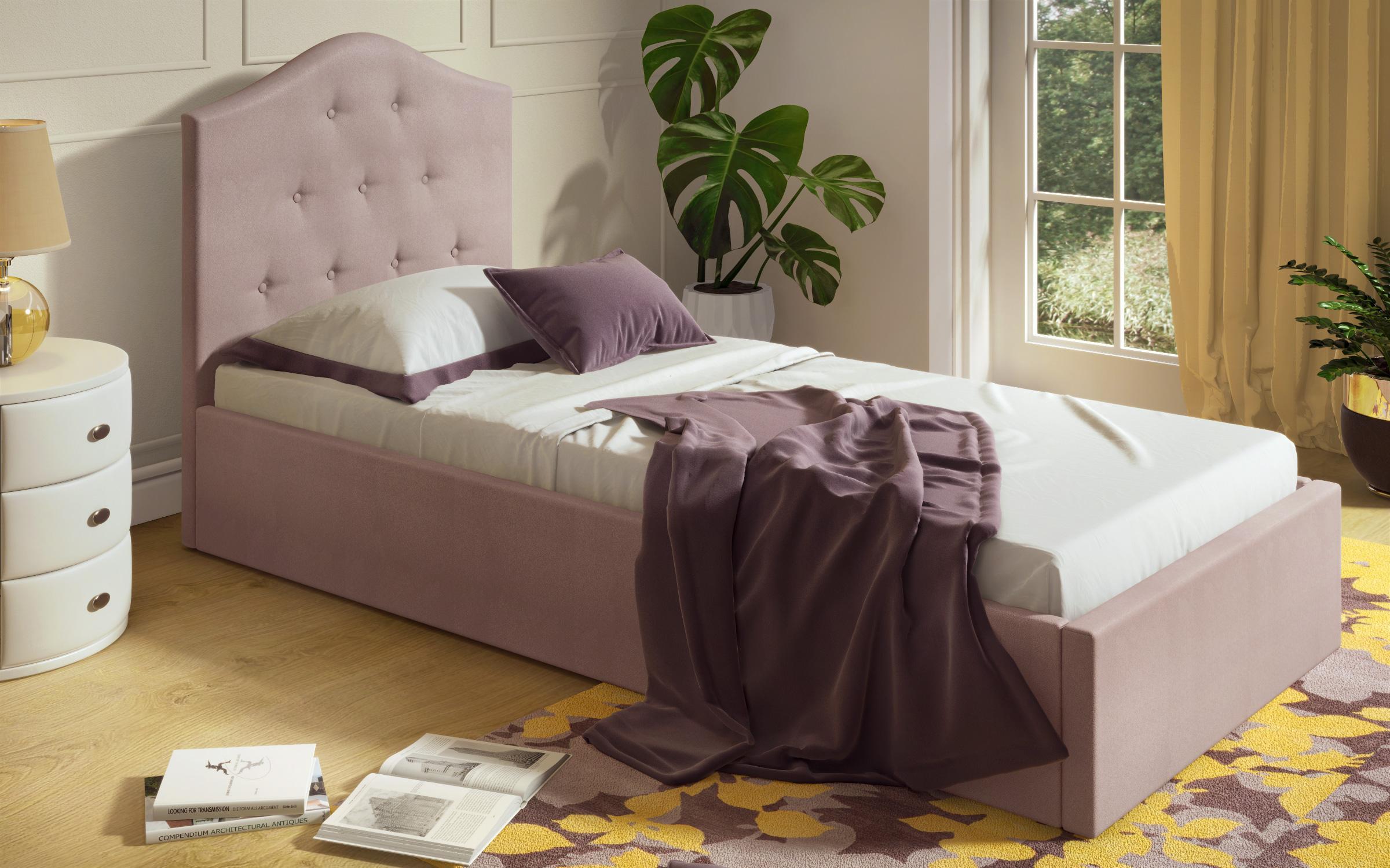 Κρεβάτι Kami  για στρώμα 90/200, ροζ  2