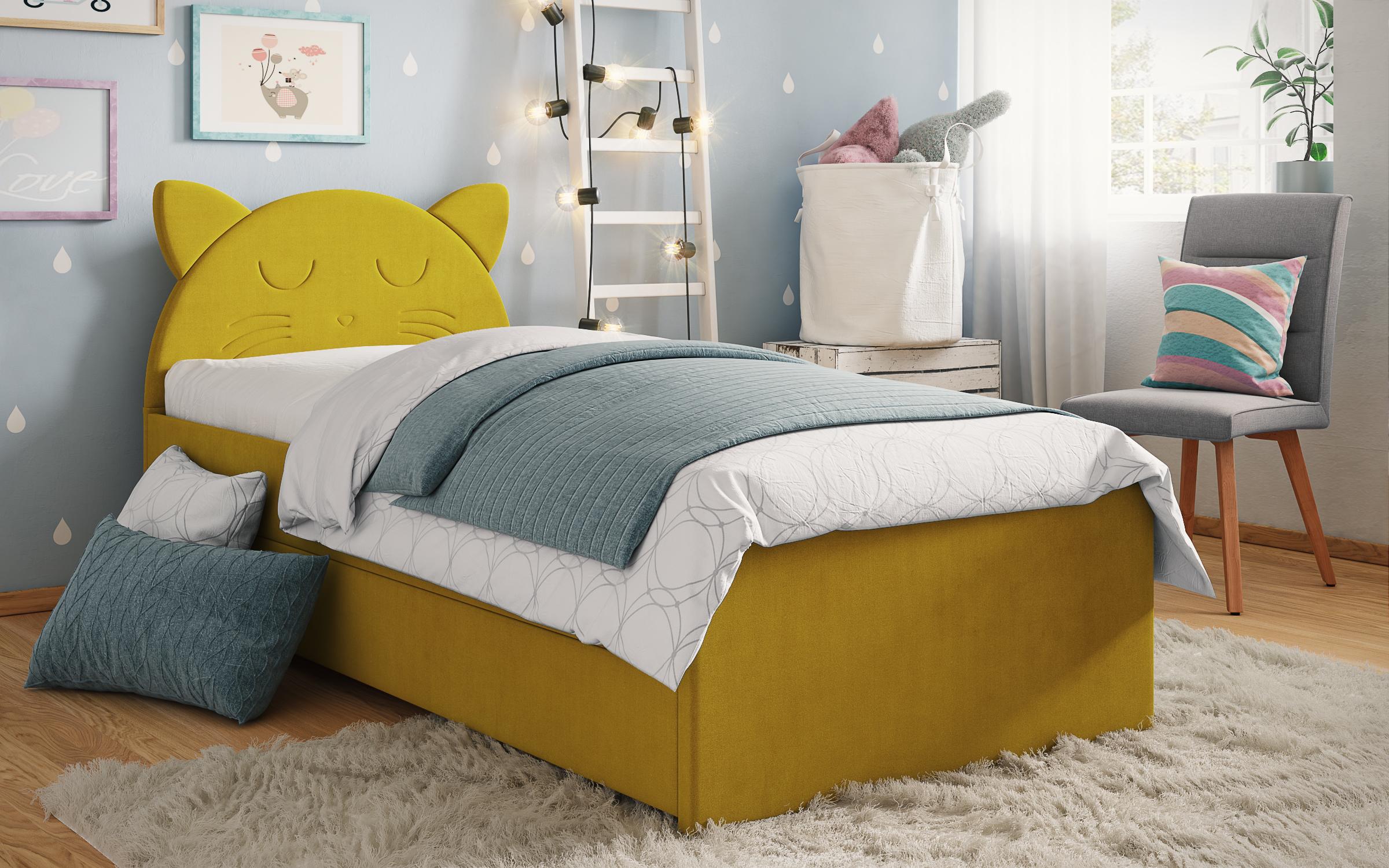Κρεβάτι με συρτάρι Moli A για στρώμα 90/200, κίτρινο  2