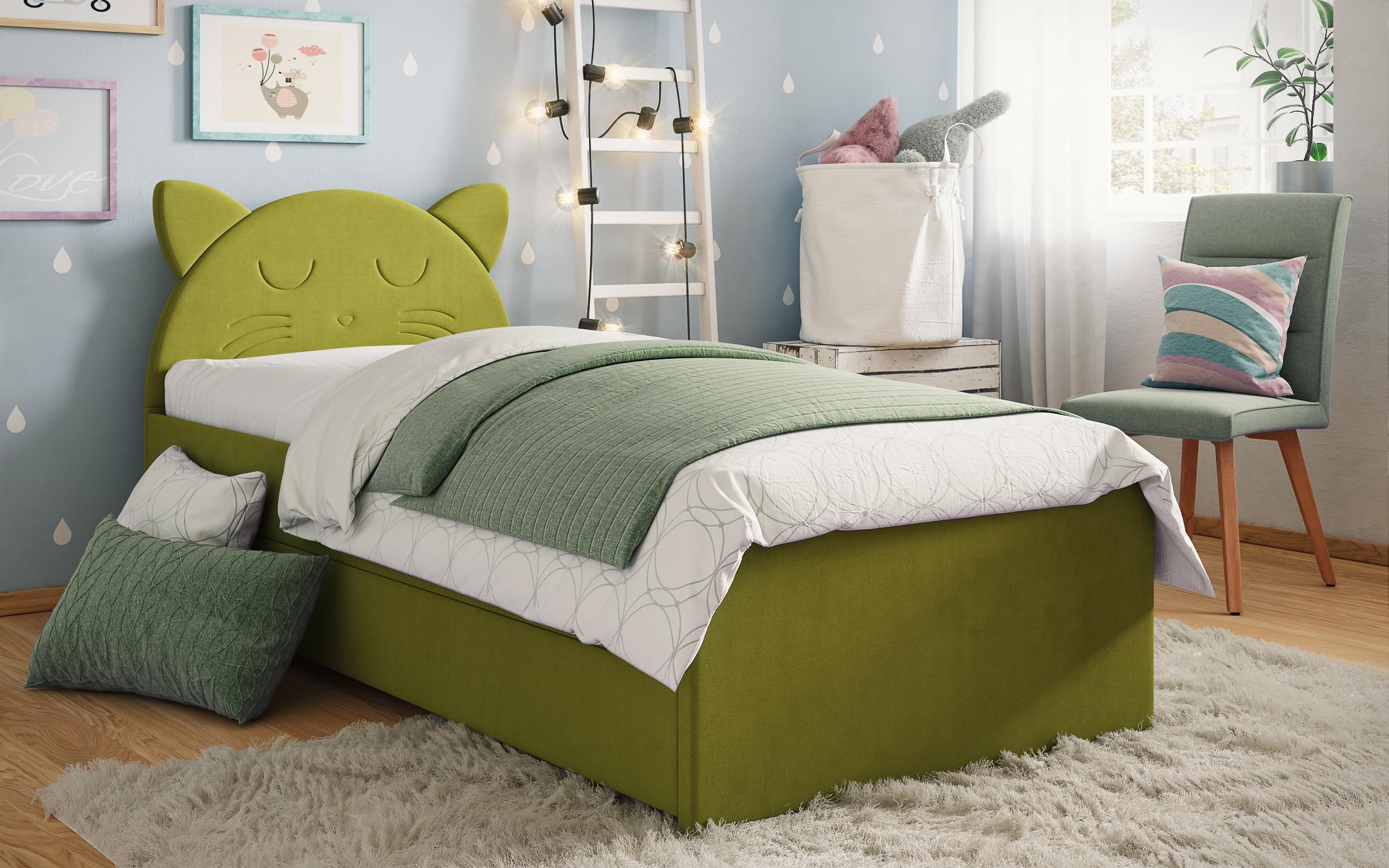 Κρεβάτι με συρτάρι Moli A για στρώμα 90/200, πράσινο  2