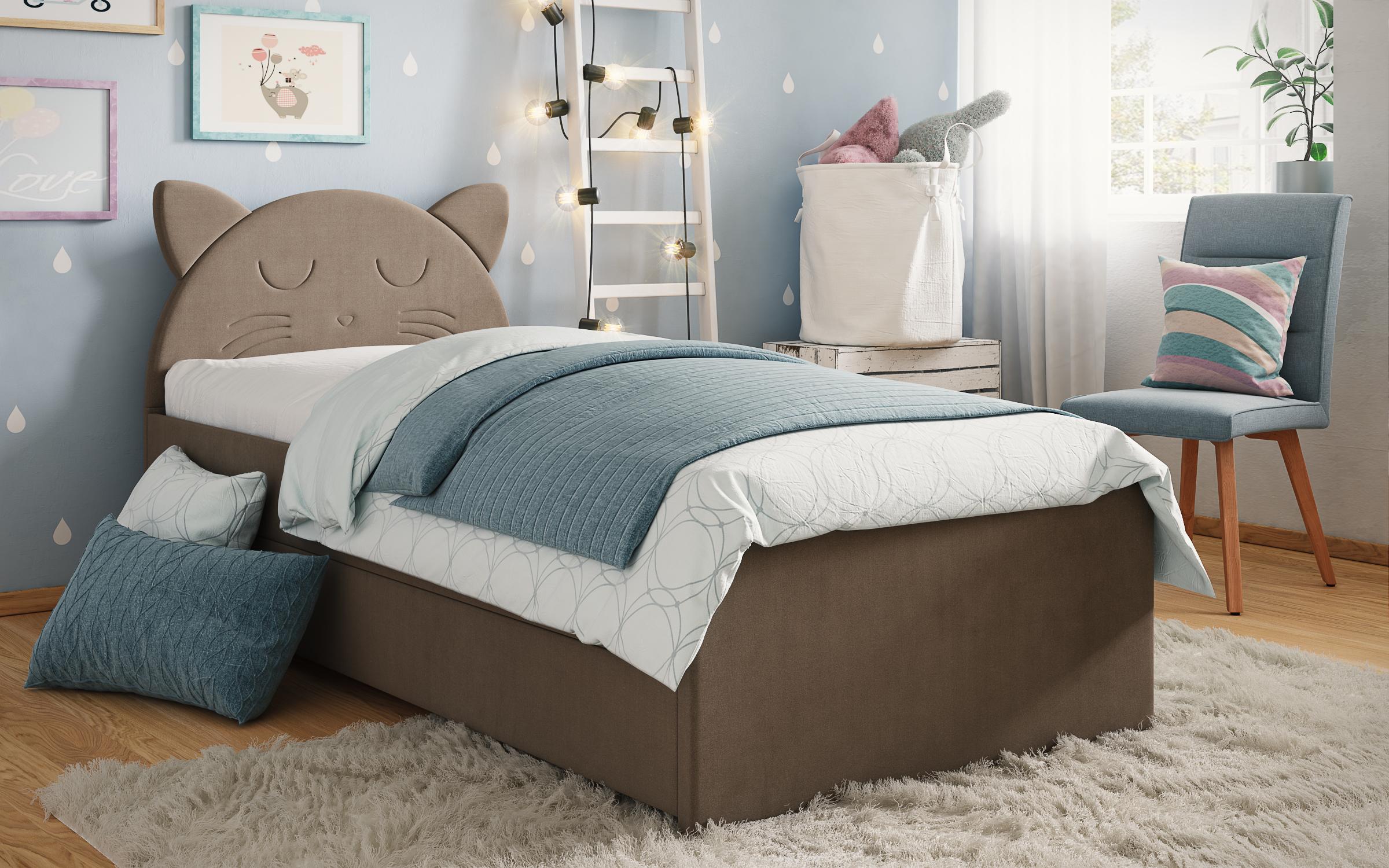 Κρεβάτι με συρτάρι Moli A για στρώμα 90/200, ανοιχτό γκρι  2