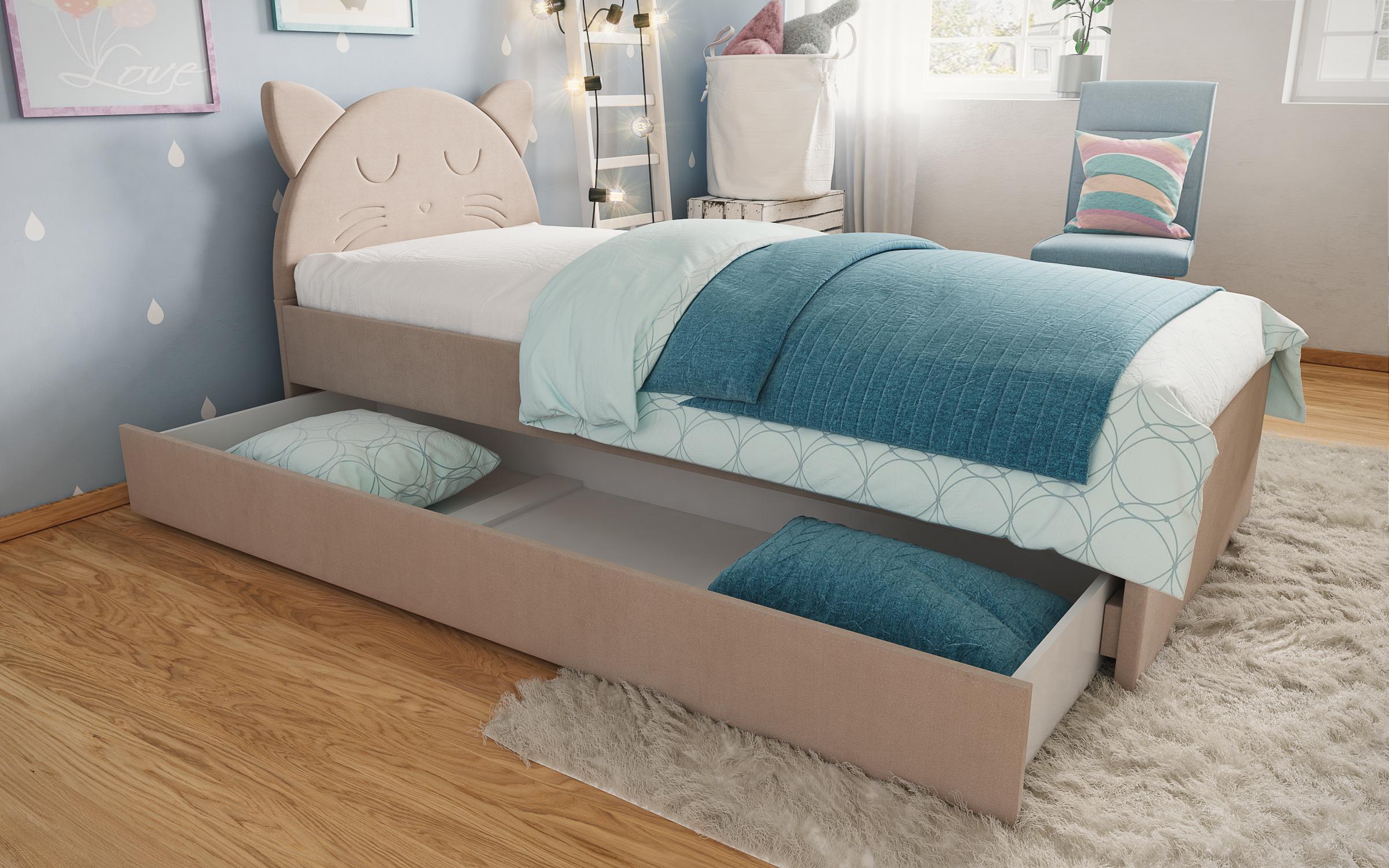 Κρεβάτι Moli A με συρτάρι  για στρώμα 90/200, μπεζ  1