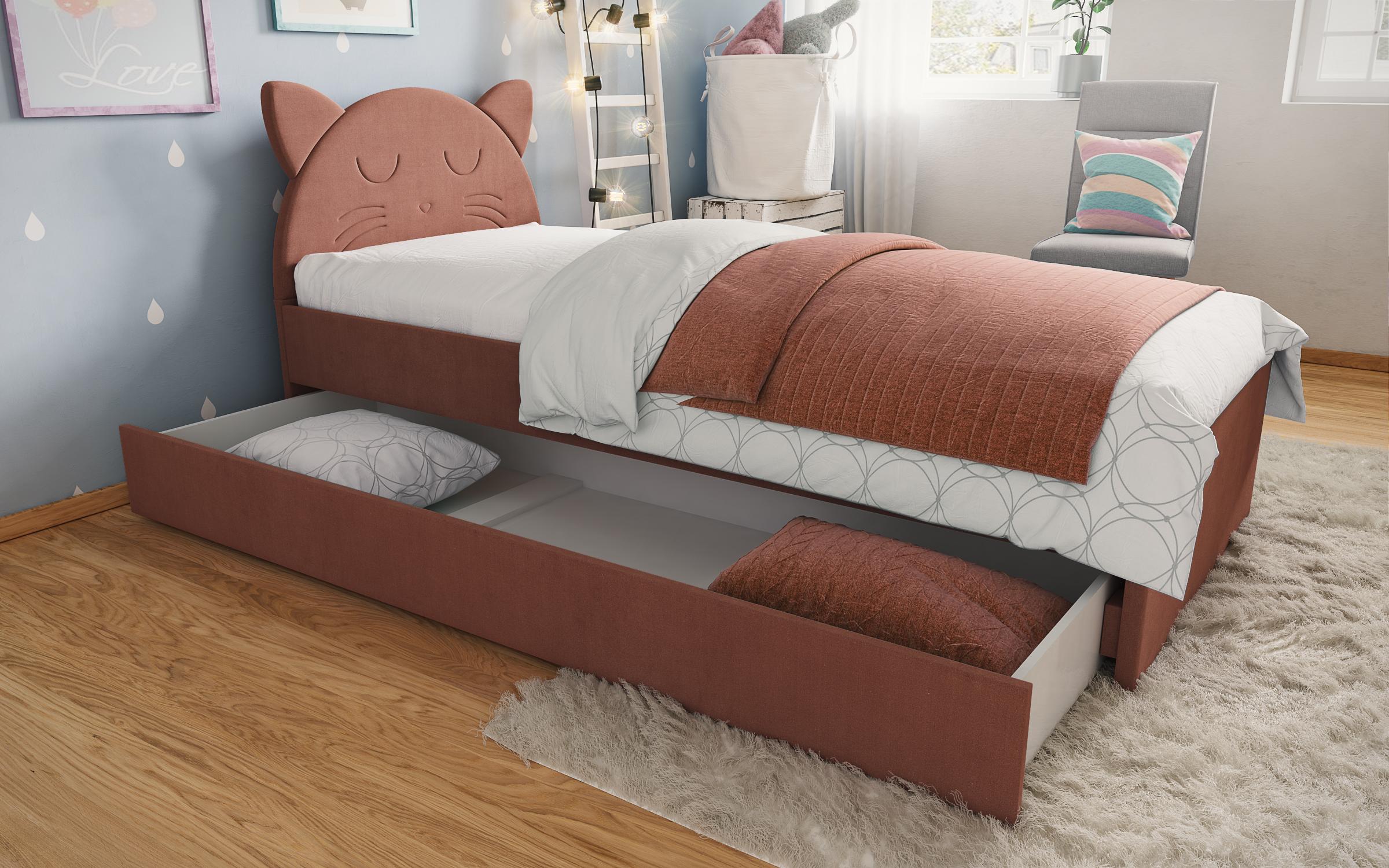 Κρεβάτι με συρτάρι Moli A για στρώμα 90/200, ροζ  1
