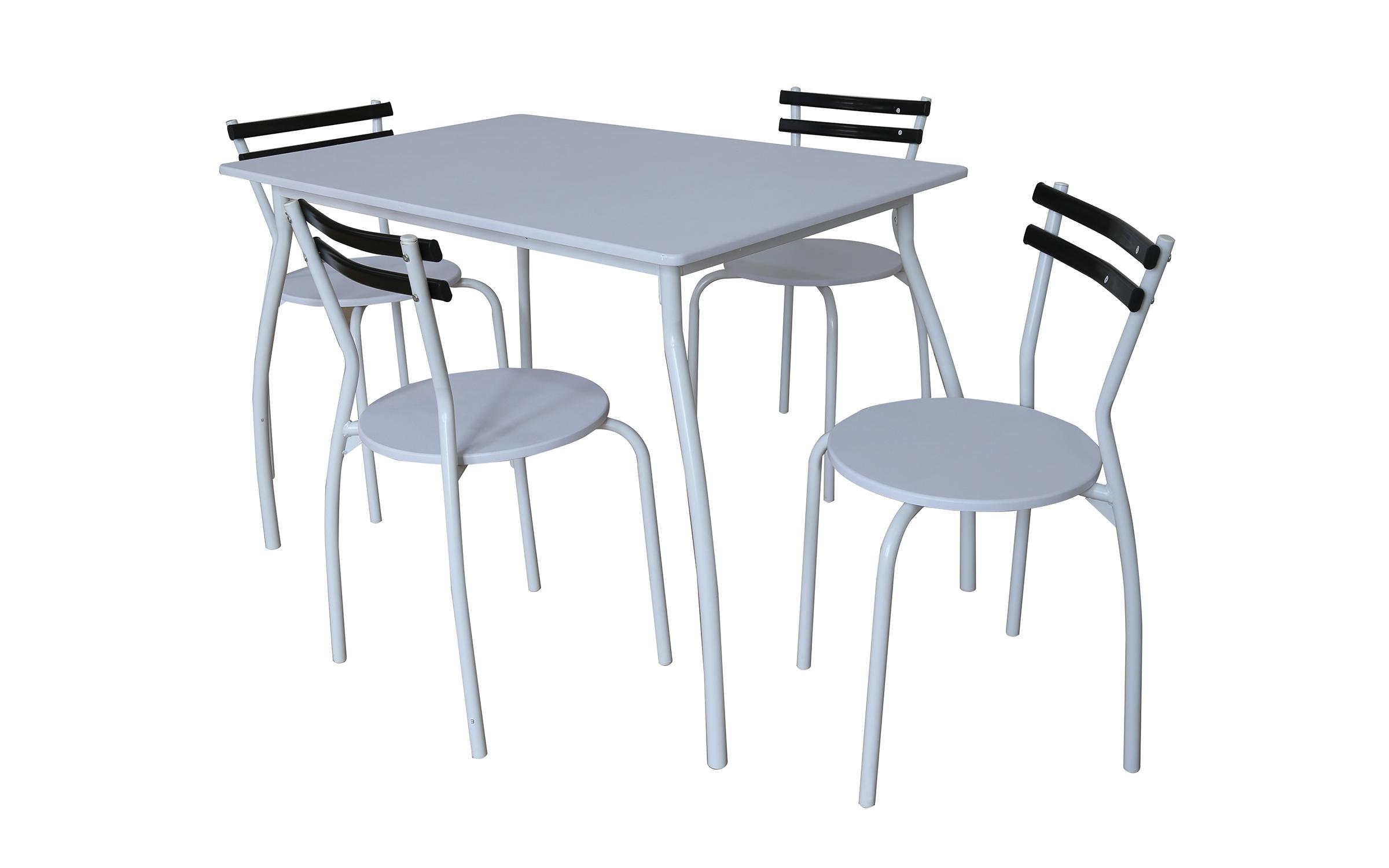 Τραπέζι + 4 καρέκλες Karo, λευκό  1