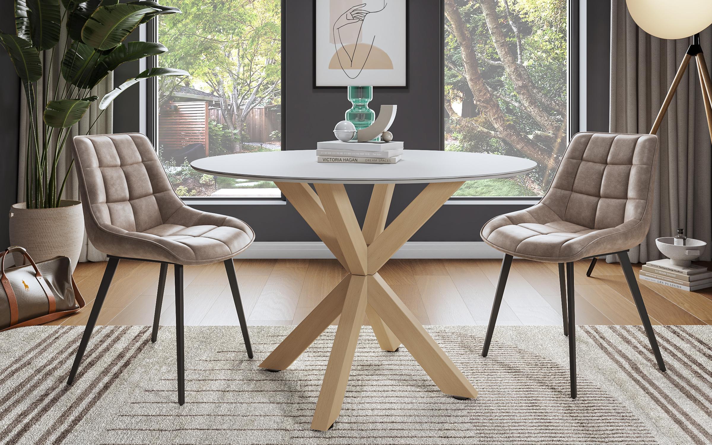 Τραπέζι Madera, λευκό + οξιά  1