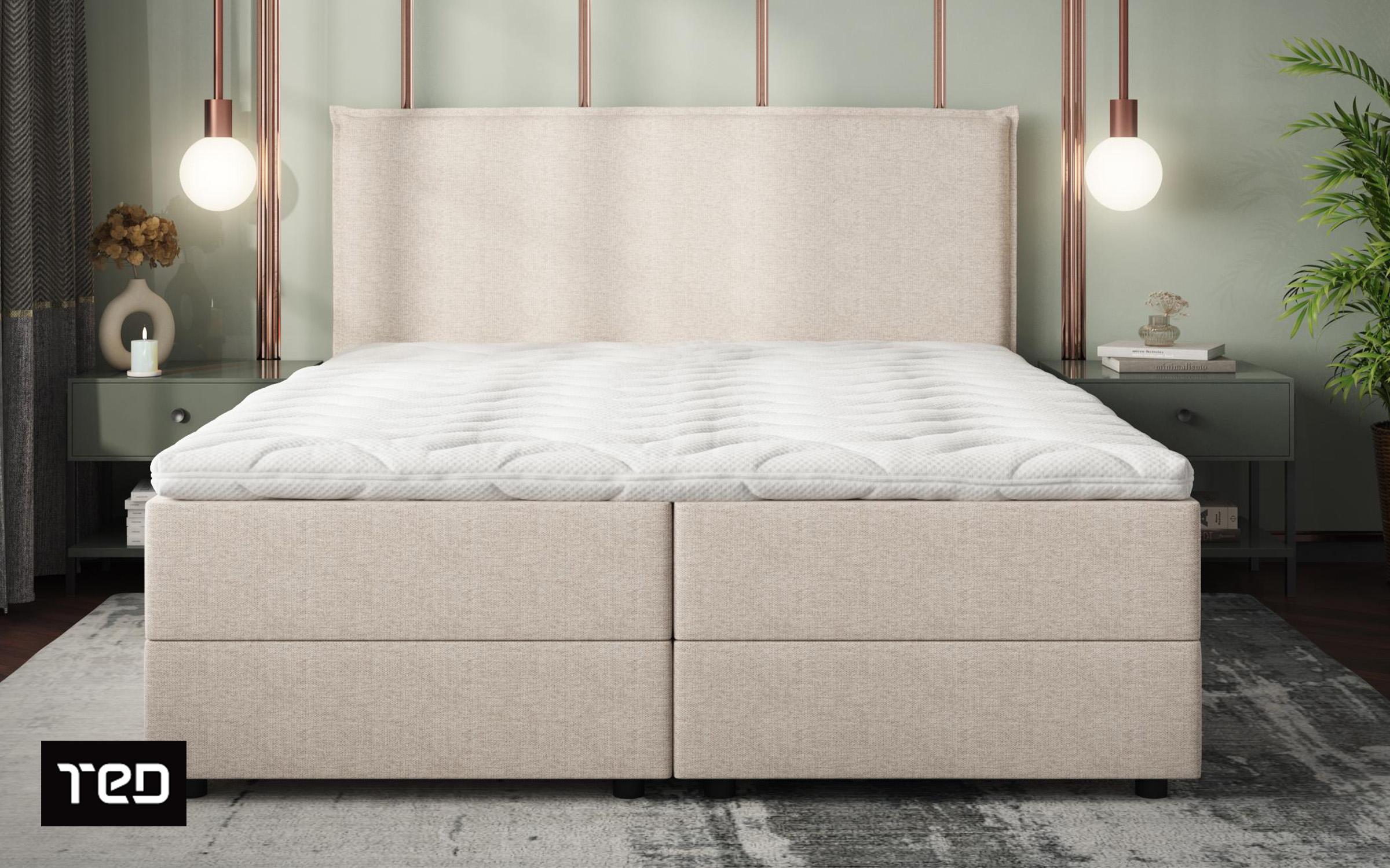 Κρεβάτι Box spring 160/200 Modera, μπεζ  2