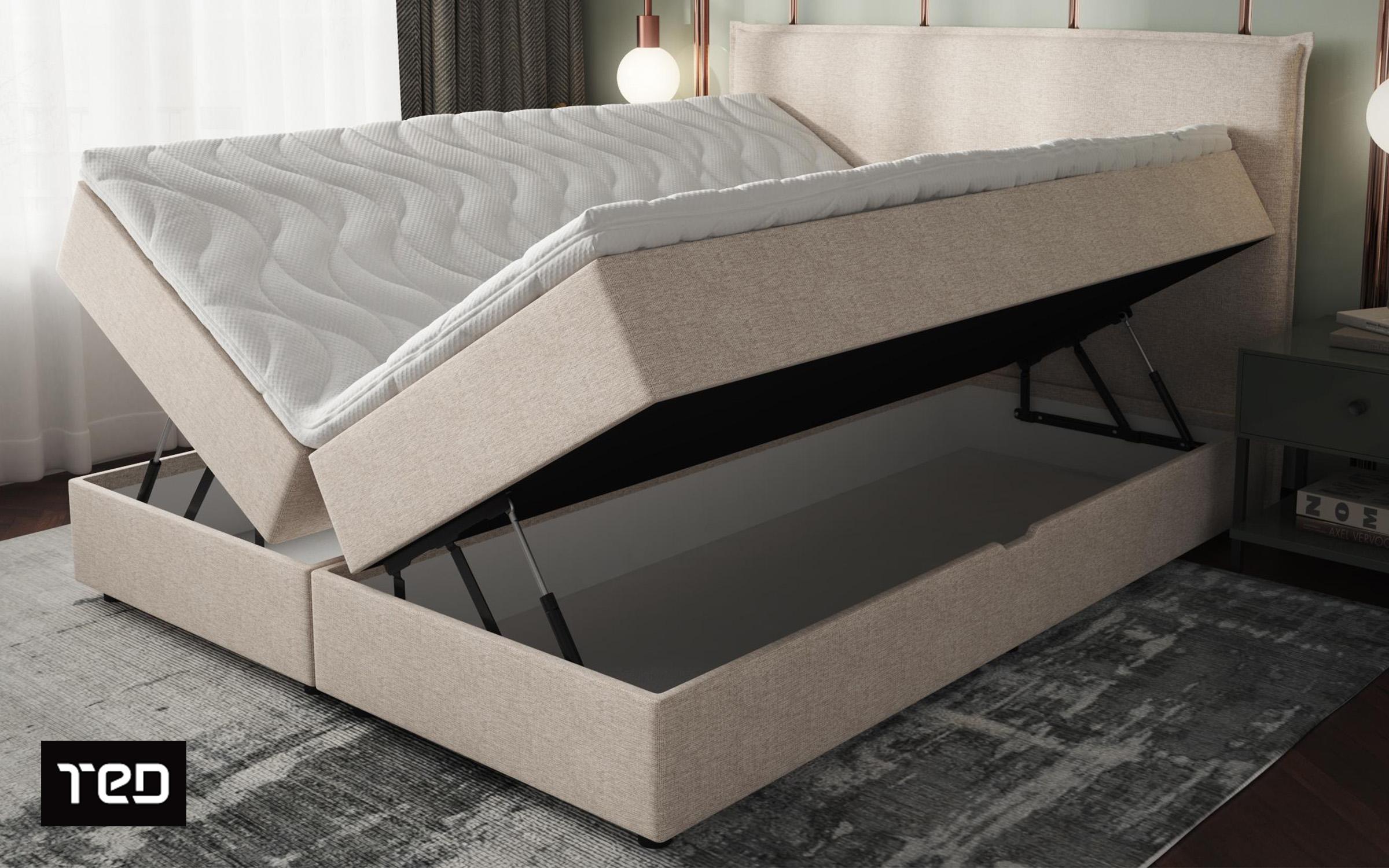 Κρεβάτι Box spring 160/200 Modera, μπεζ  4