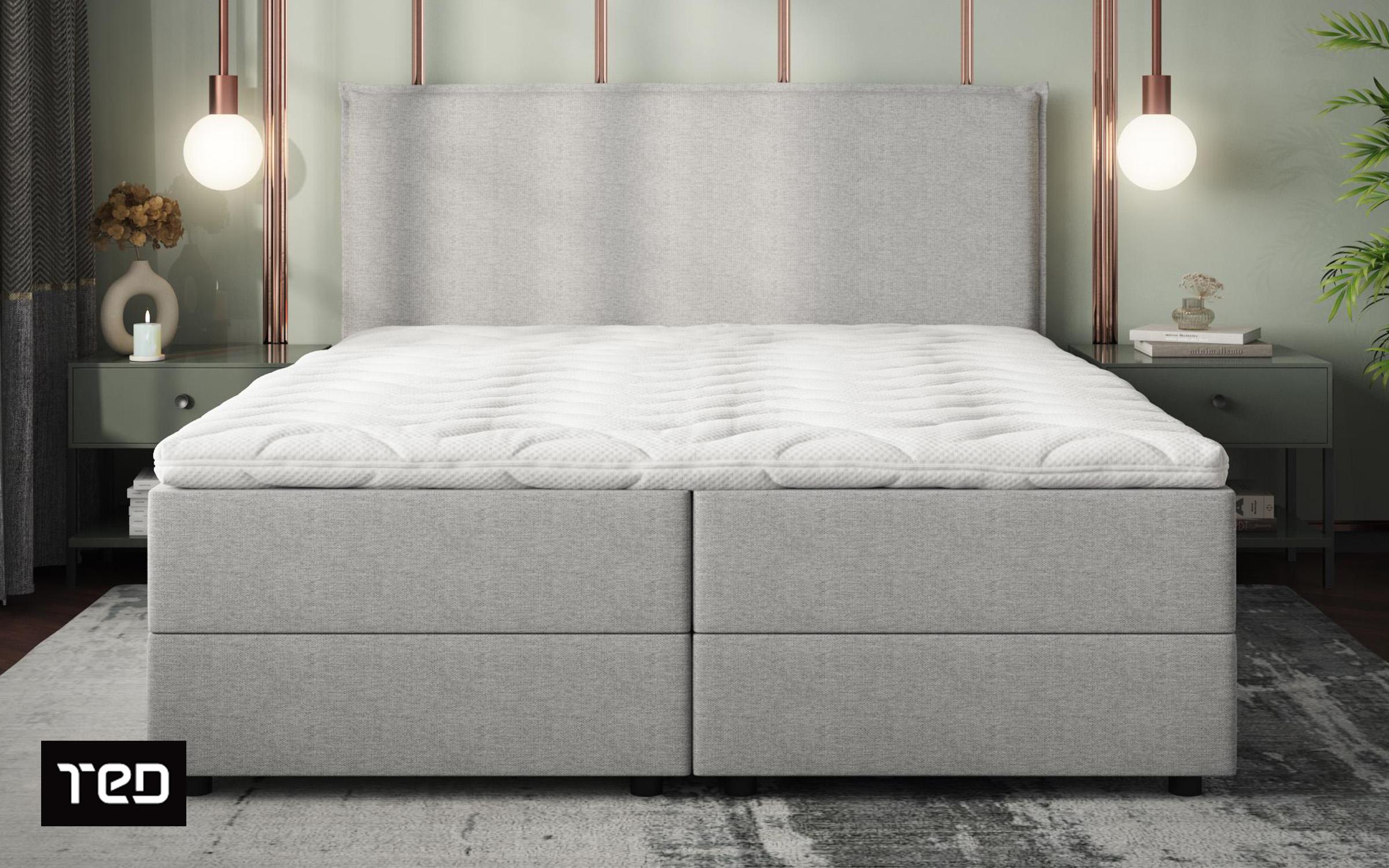 Κρεβάτι Box spring 160/200 Modera, ανοιχτό γκρι  2