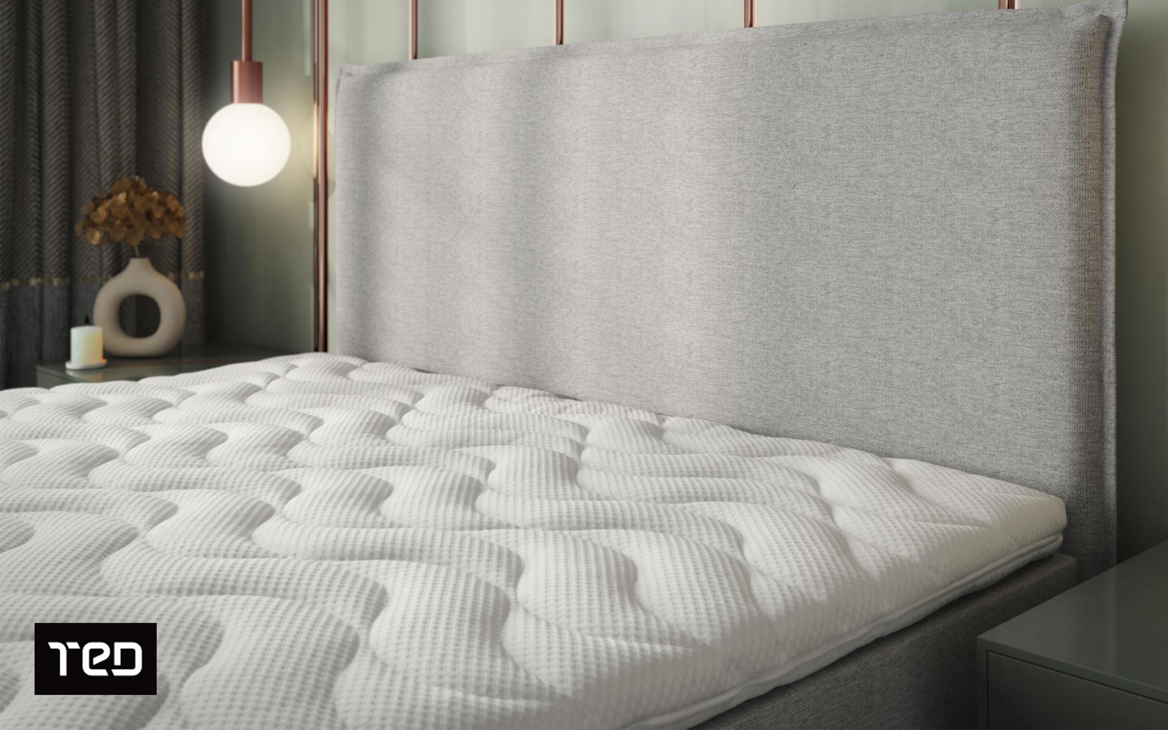 Κρεβάτι Box spring 160/200 Modera, ανοιχτό γκρι  3