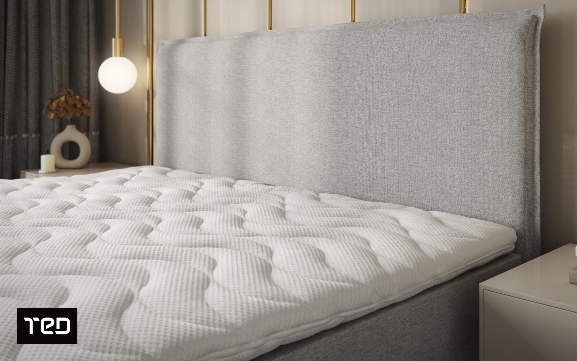Κρεβάτι Box spring 180/200 Modera, ανοιχτό γκρι  3