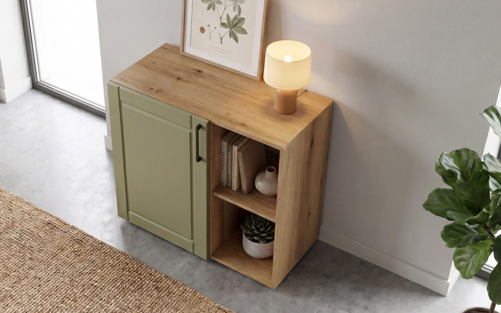 Συρταριέρα MDF Mono, δρυς evok + olive  4