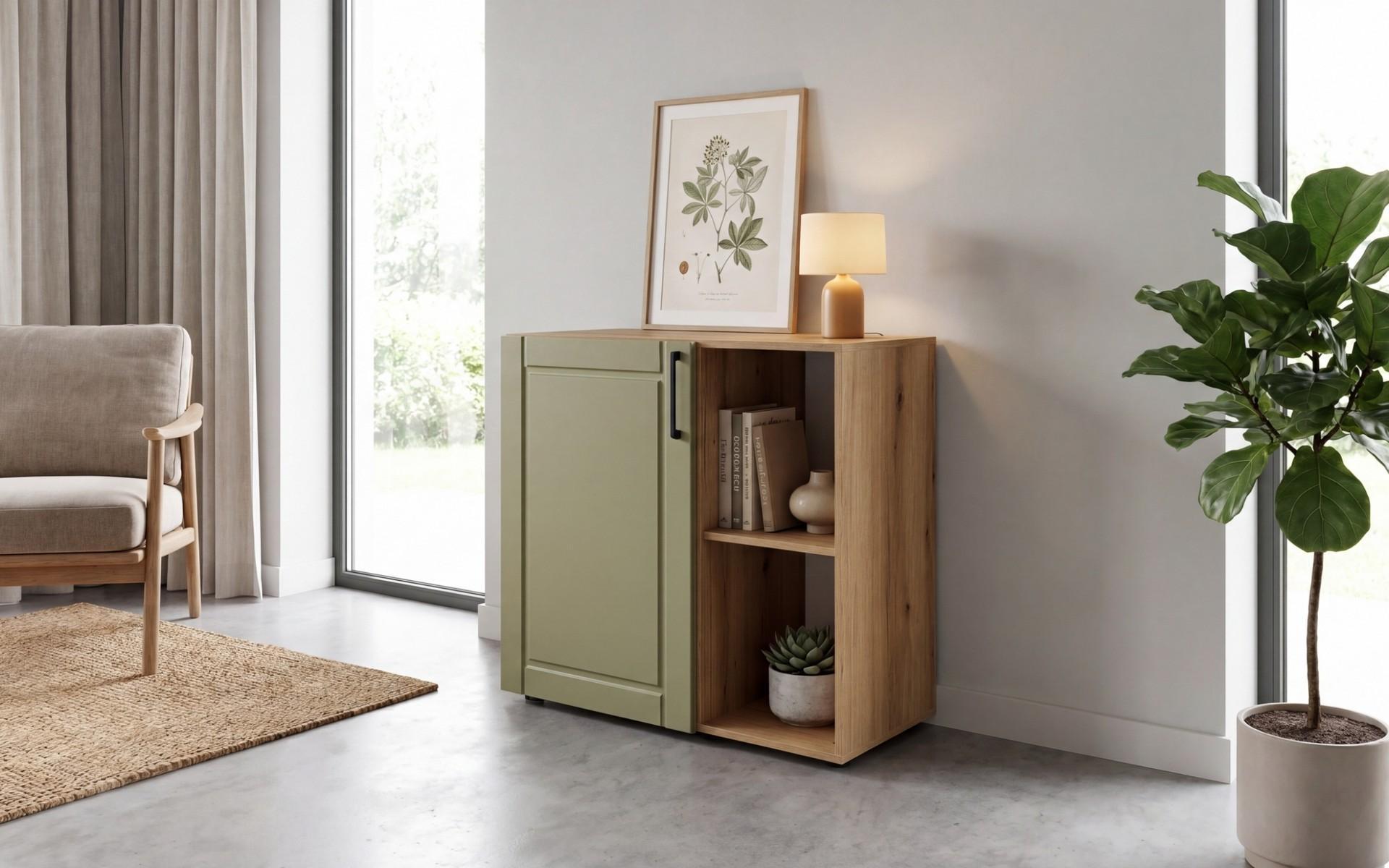 Συρταριέρα MDF Mono, δρυς evok + olive  3