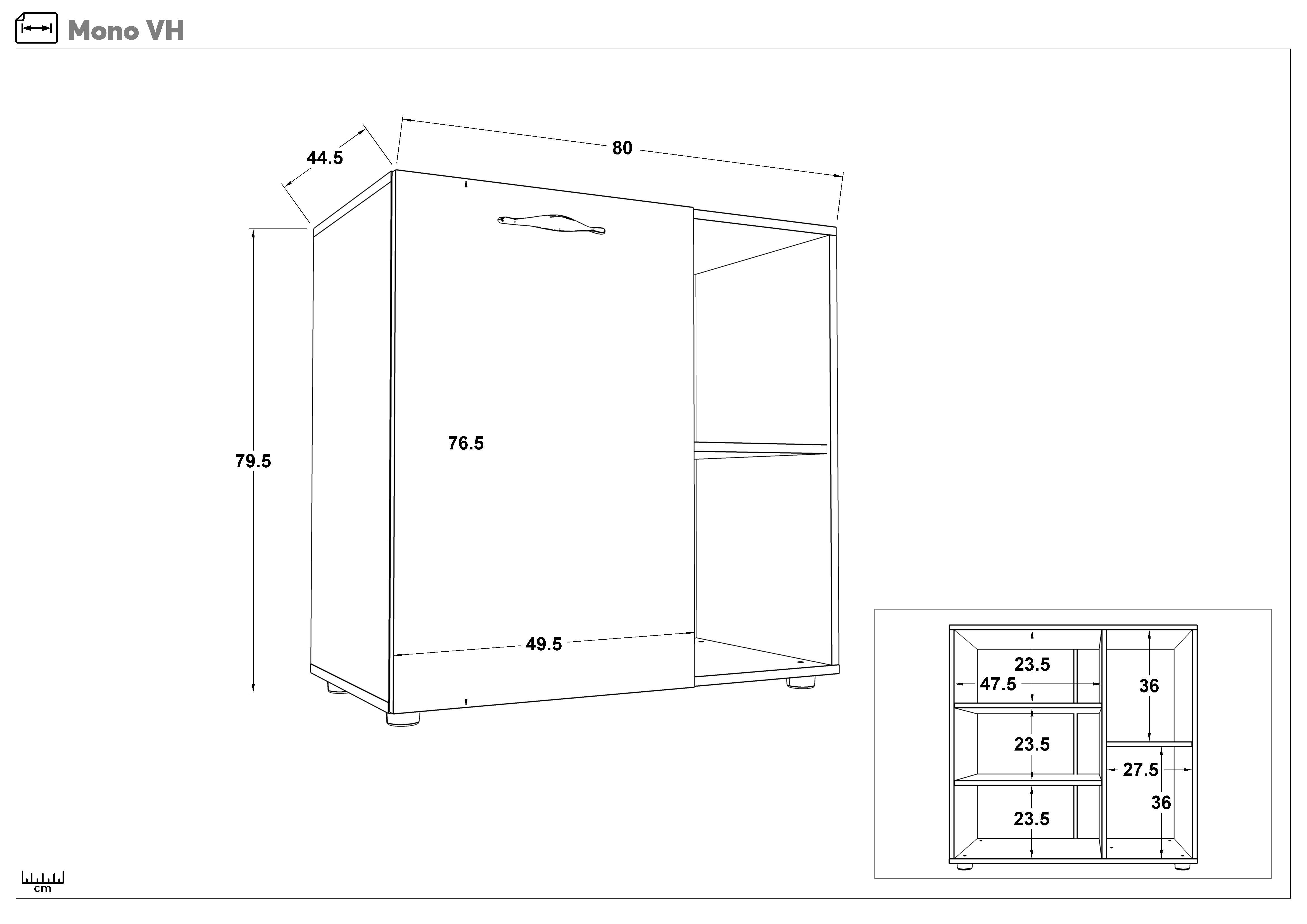 Συρταριέρα MDF Mono, δρυς evok + olive  2