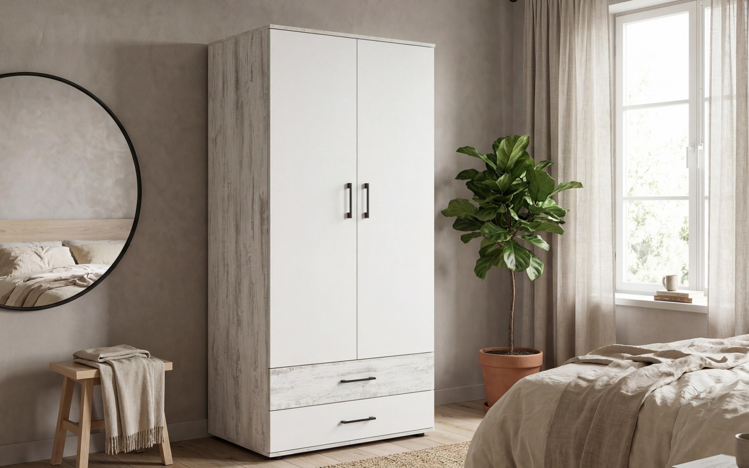 Σετ κρεβατοκάμαρας 160/200 Monterei, λευκό + δρυς antik  7