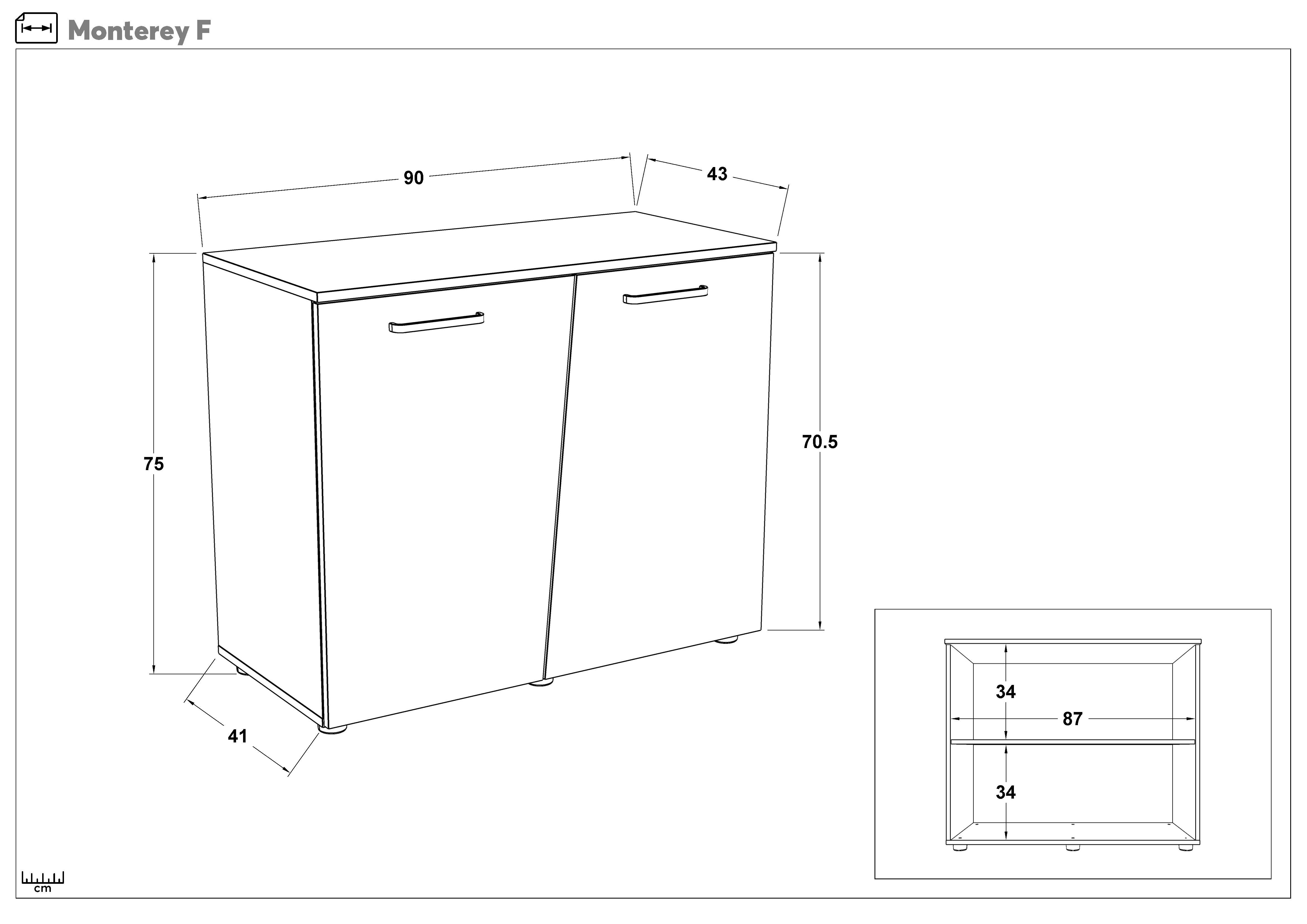 Σετ κρεβατοκάμαρας 160/200 Monterei, λευκό + δρυς antik  3