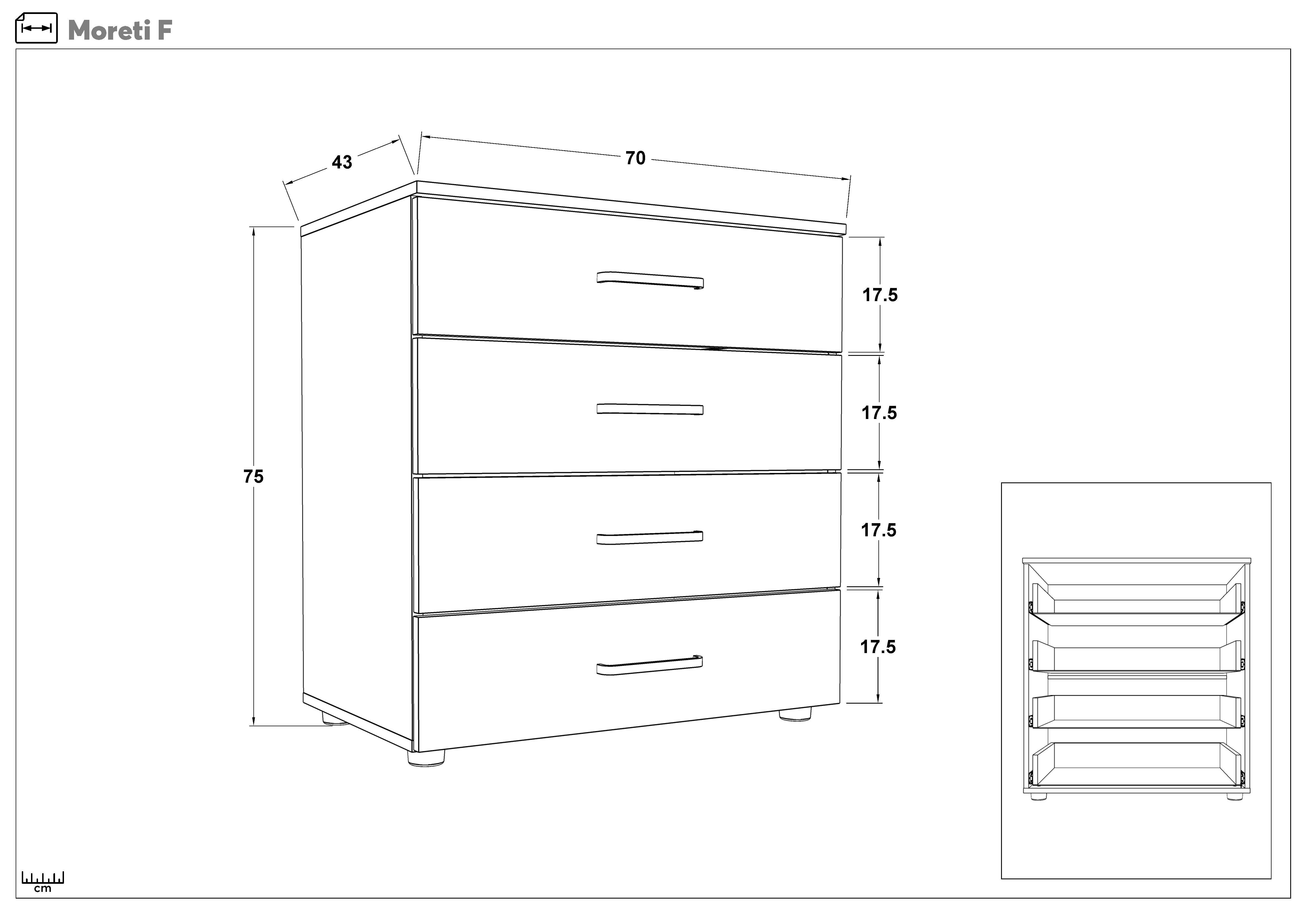 Σετ κρεβατοκάμαρας 160/200 Moreti, ανοιχτόχρωμη σκανδιναβική δρυς + ανθρακί ματ  4