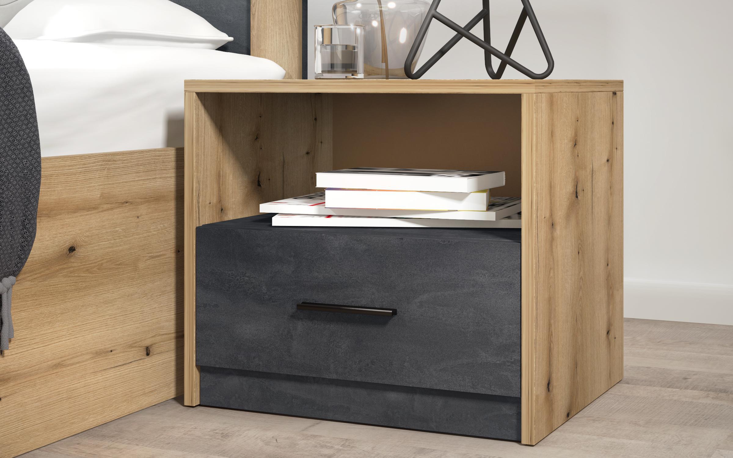 Σετ κρεβατοκάμαρας 160/200 Astor + στρώμα, δρυς evok + magma  7