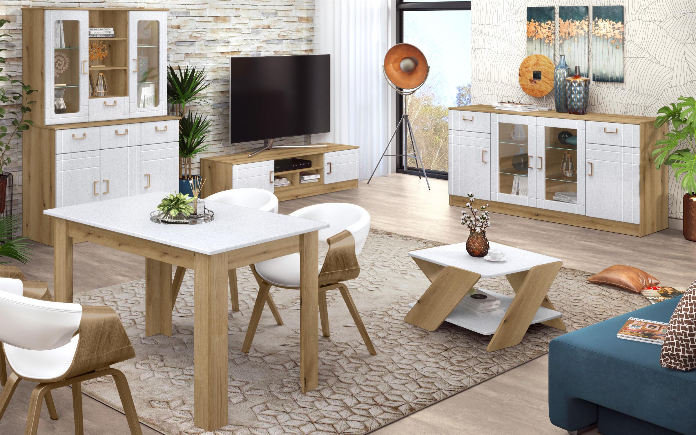Έπιπλο TV Suerte Vision, δρυς evok + λευκό aspen  6