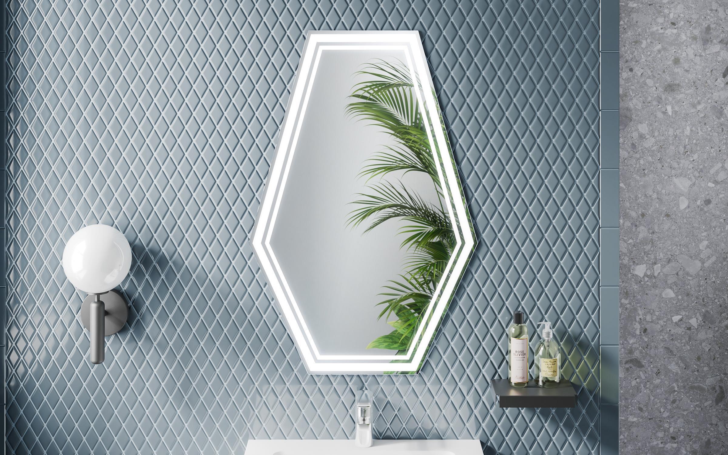 Καθρέφτης μπάνιου PVC  + LED,   1