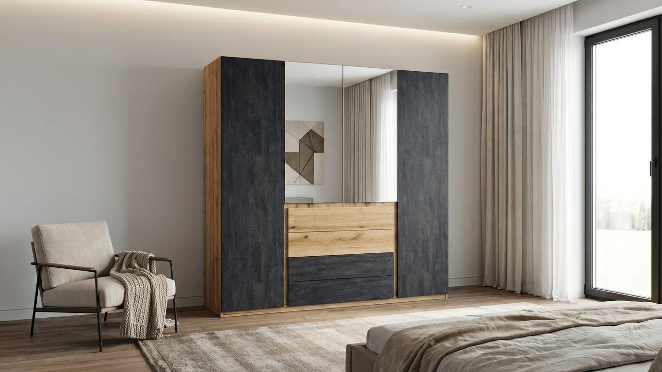 Σετ κρεβατοκάμαρας 160/200 Havana, δρυς evok + magma  5