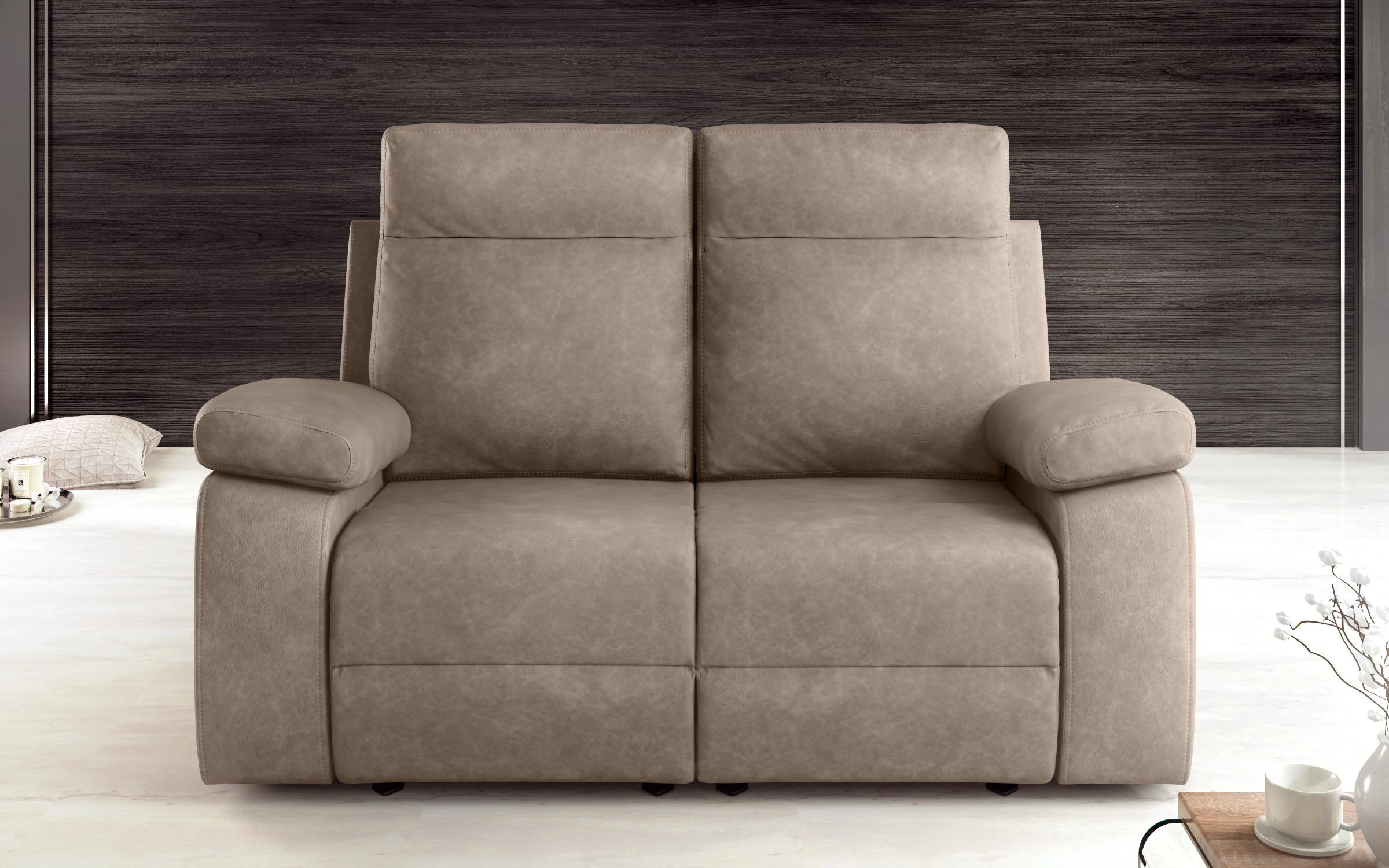 Διθέσιος  καναπές με ανάκληση  Bernini, καπουτσίνο  1