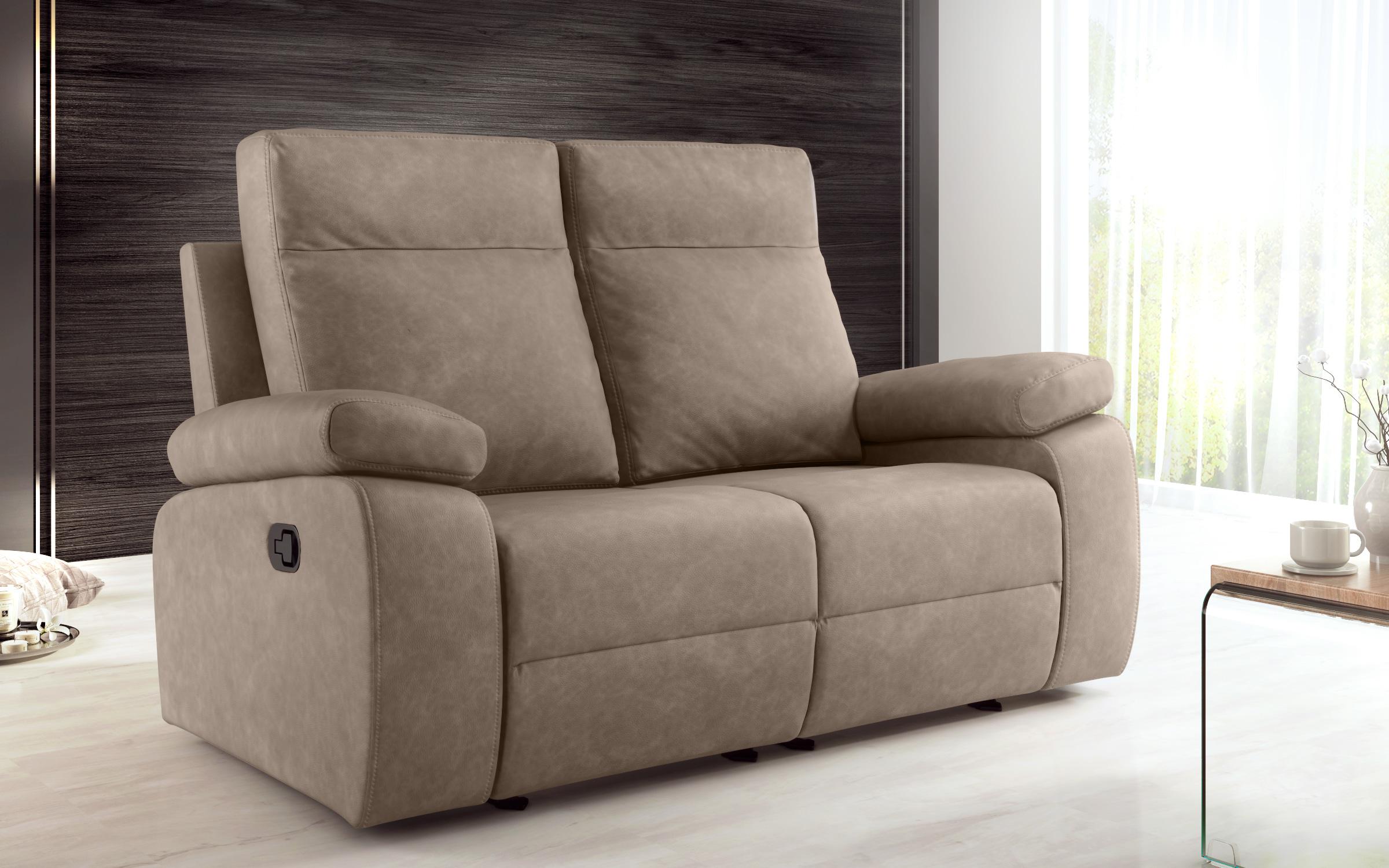 Διθέσιος  καναπές με ανάκληση  Bernini, καπουτσίνο  3