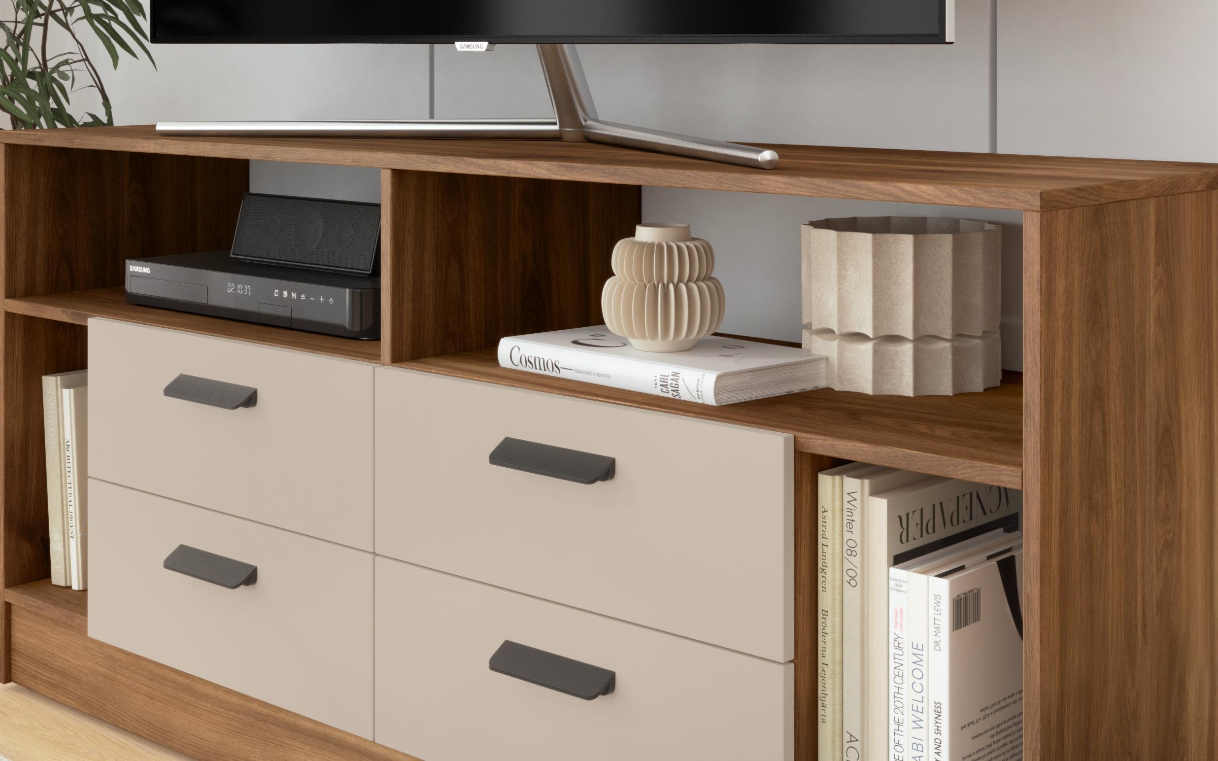 Έπιπλο TV Delaro T, δρυς cognac + cashmere  5