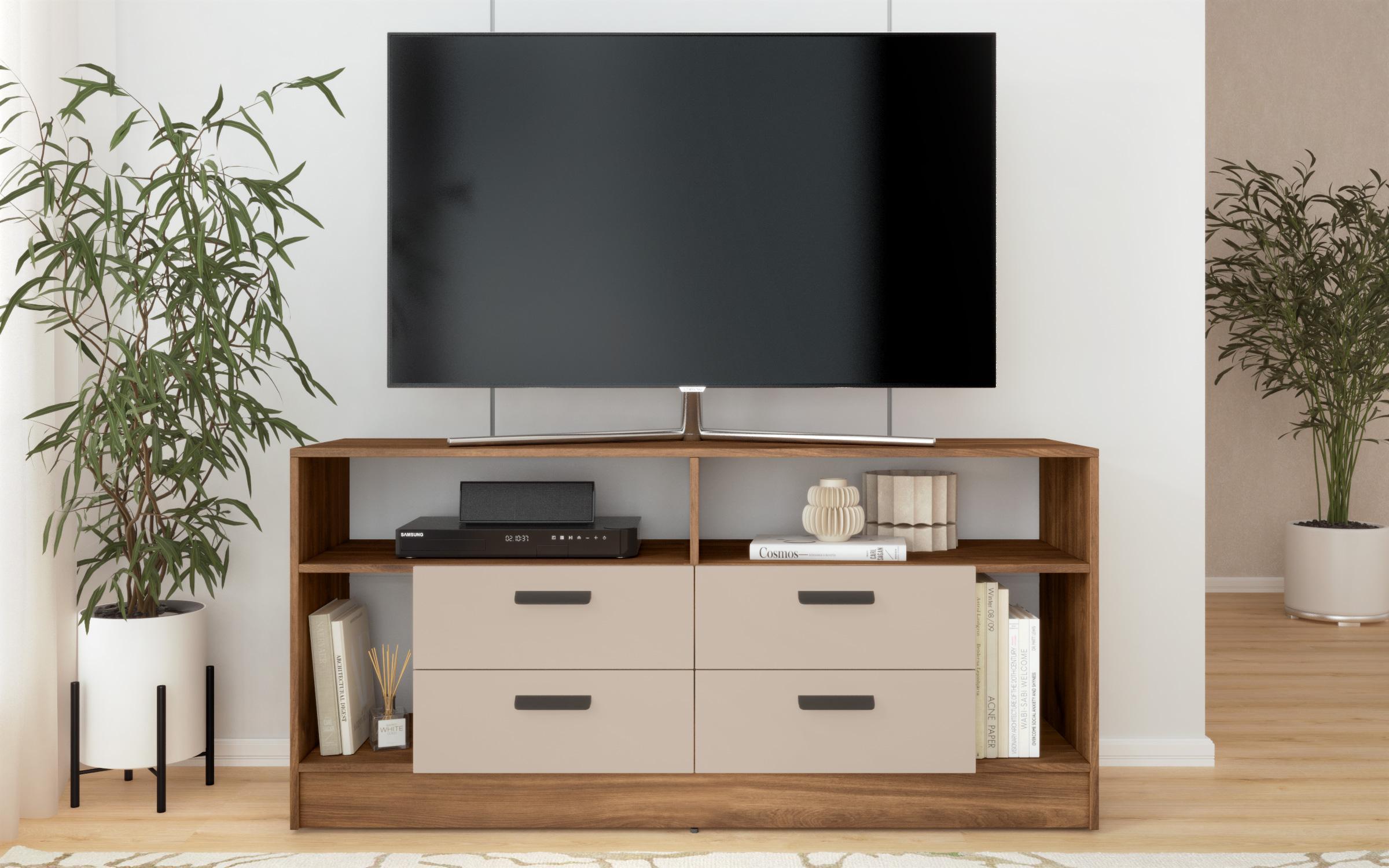 Έπιπλο TV Delaro T, δρυς cognac + cashmere  4