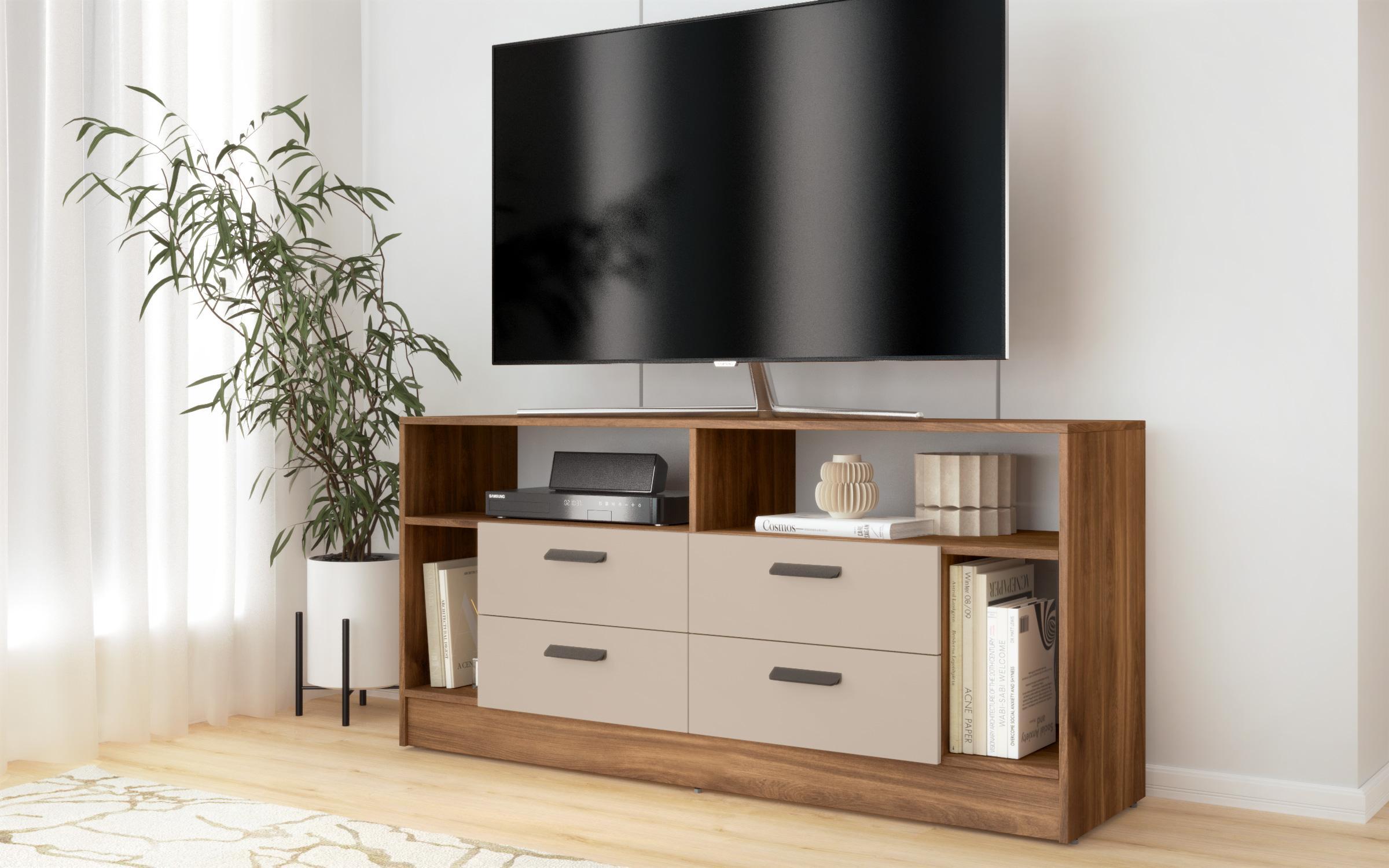 Έπιπλο TV Delaro T, δρυς cognac + cashmere  1
