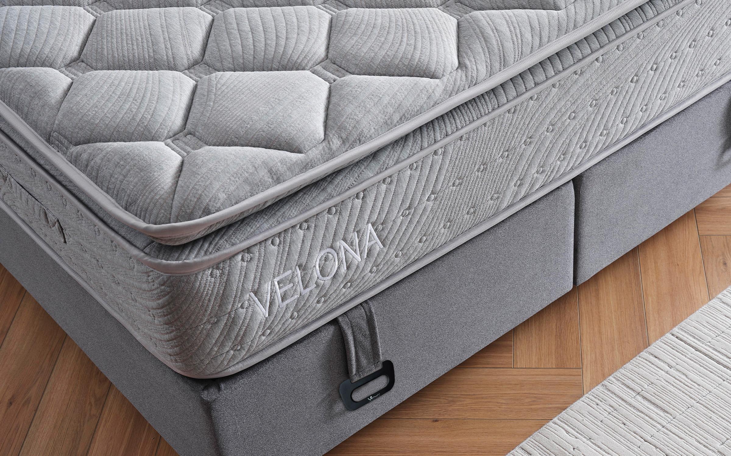 Κρεβάτι Box spring 160/200 Velona + στρώμα, γκρί  11