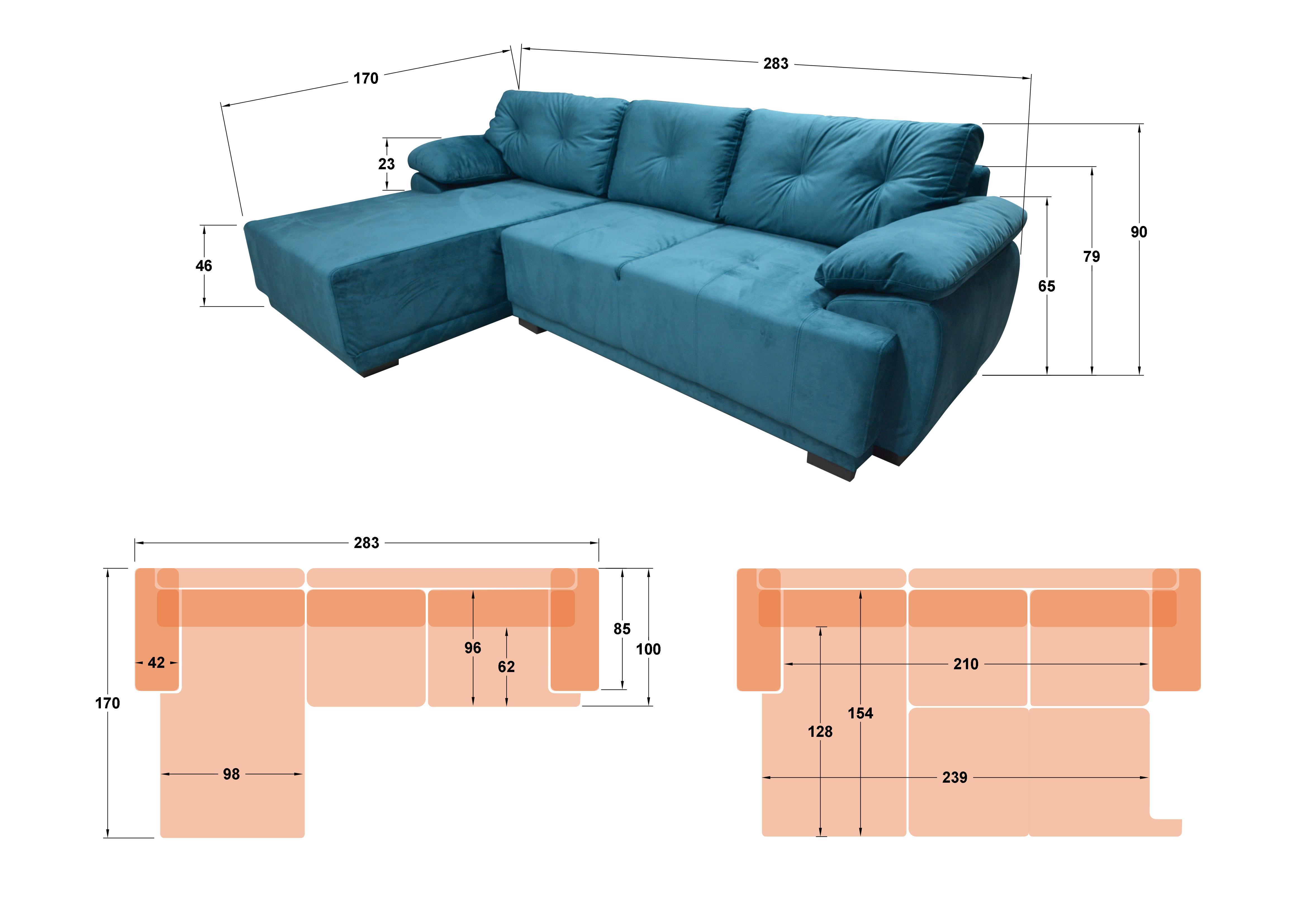 Γωνιακός καναπές Sorento, γκρί  2