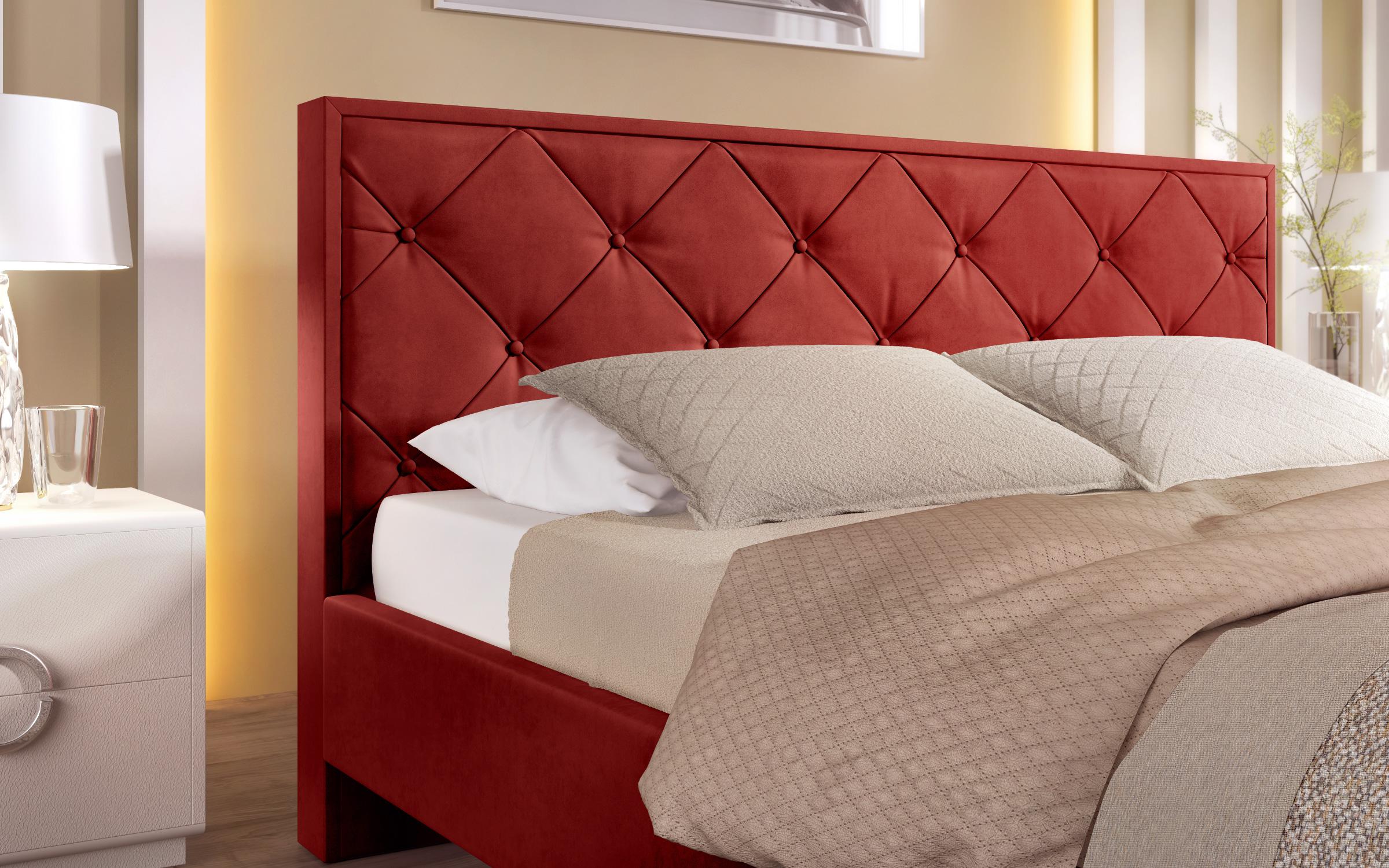 Κρεβάτι για στρώμα 160/200  Diora, κόκκινο  5